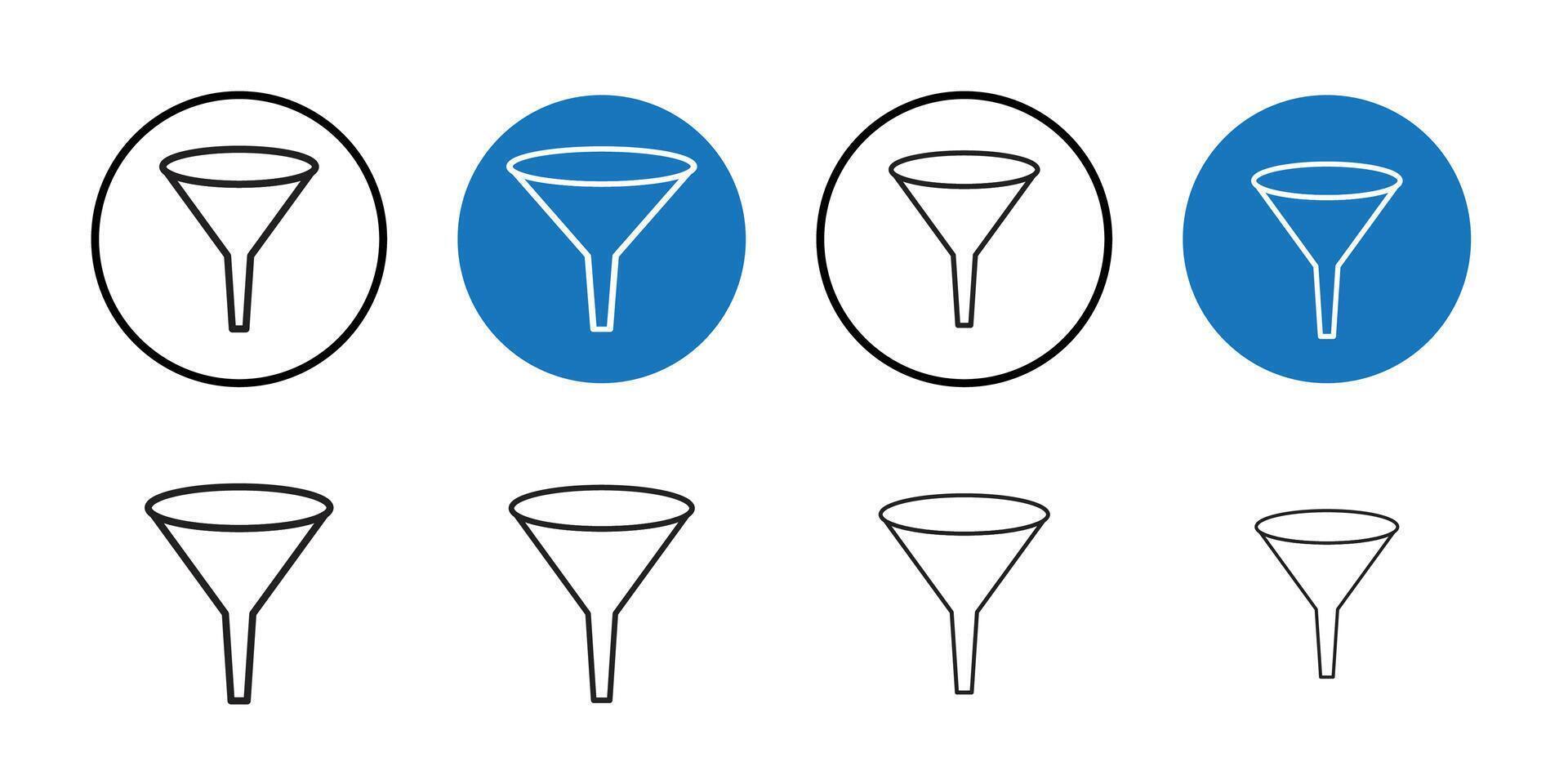 Funnel icon Thin line art collection vector