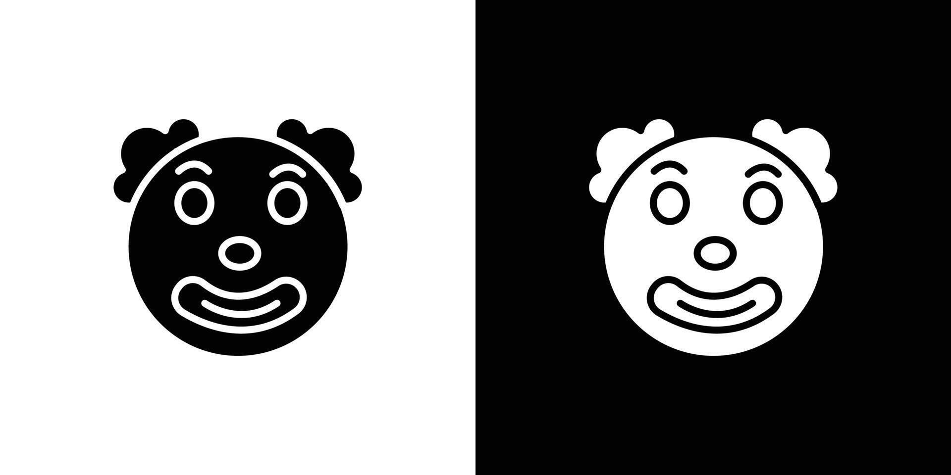 Clown head icon Flat art illustration in outline vector