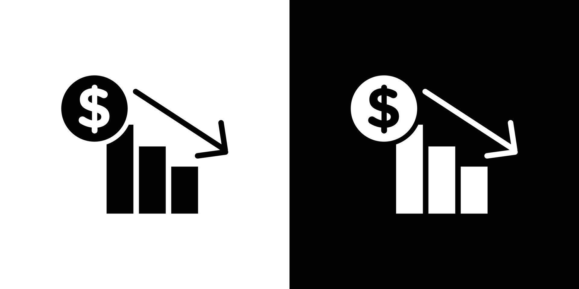 Economic Loss icon Flat art illustration in outline vector