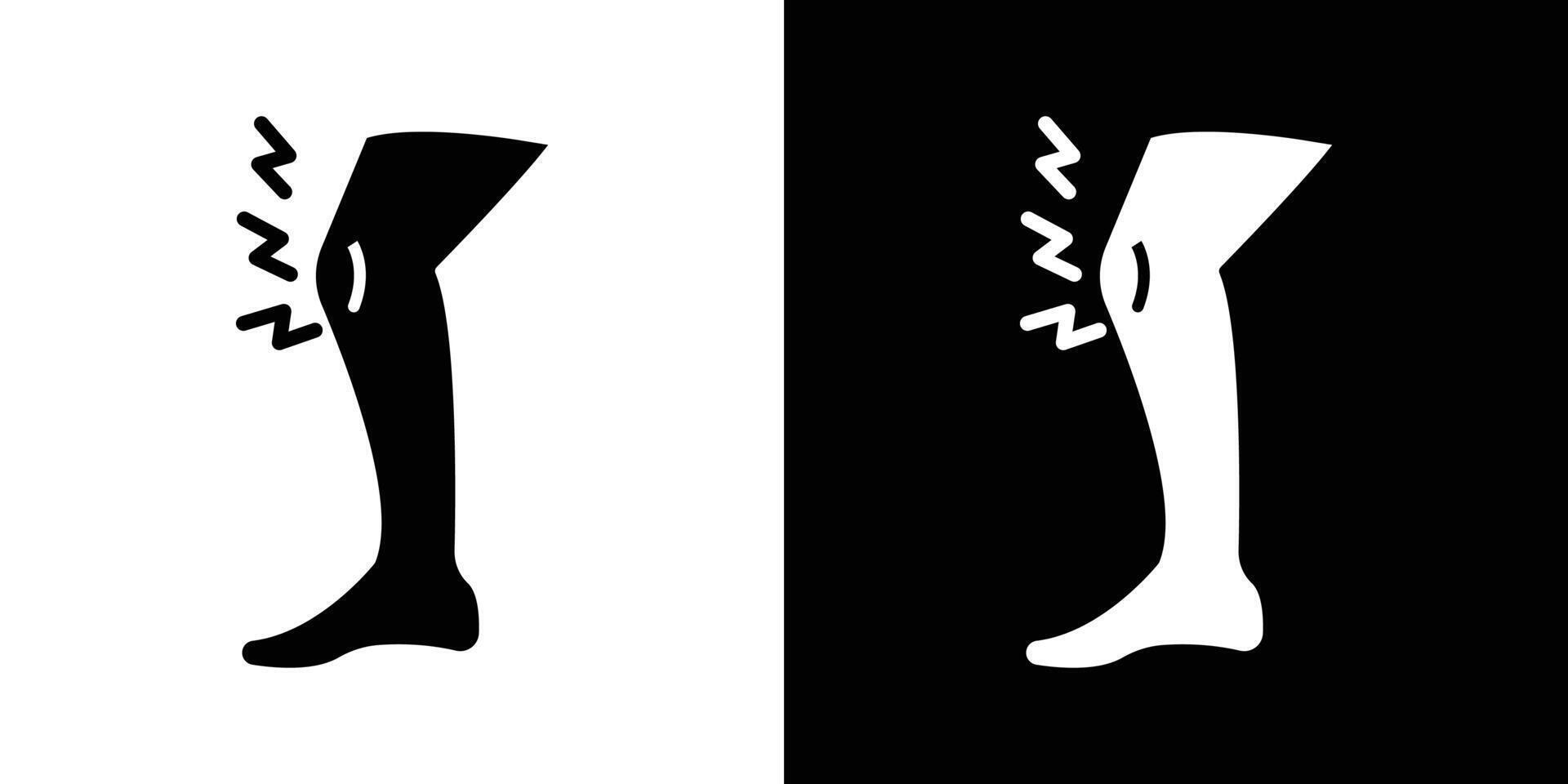 Knee pain icon Flat art illustration in outline vector
