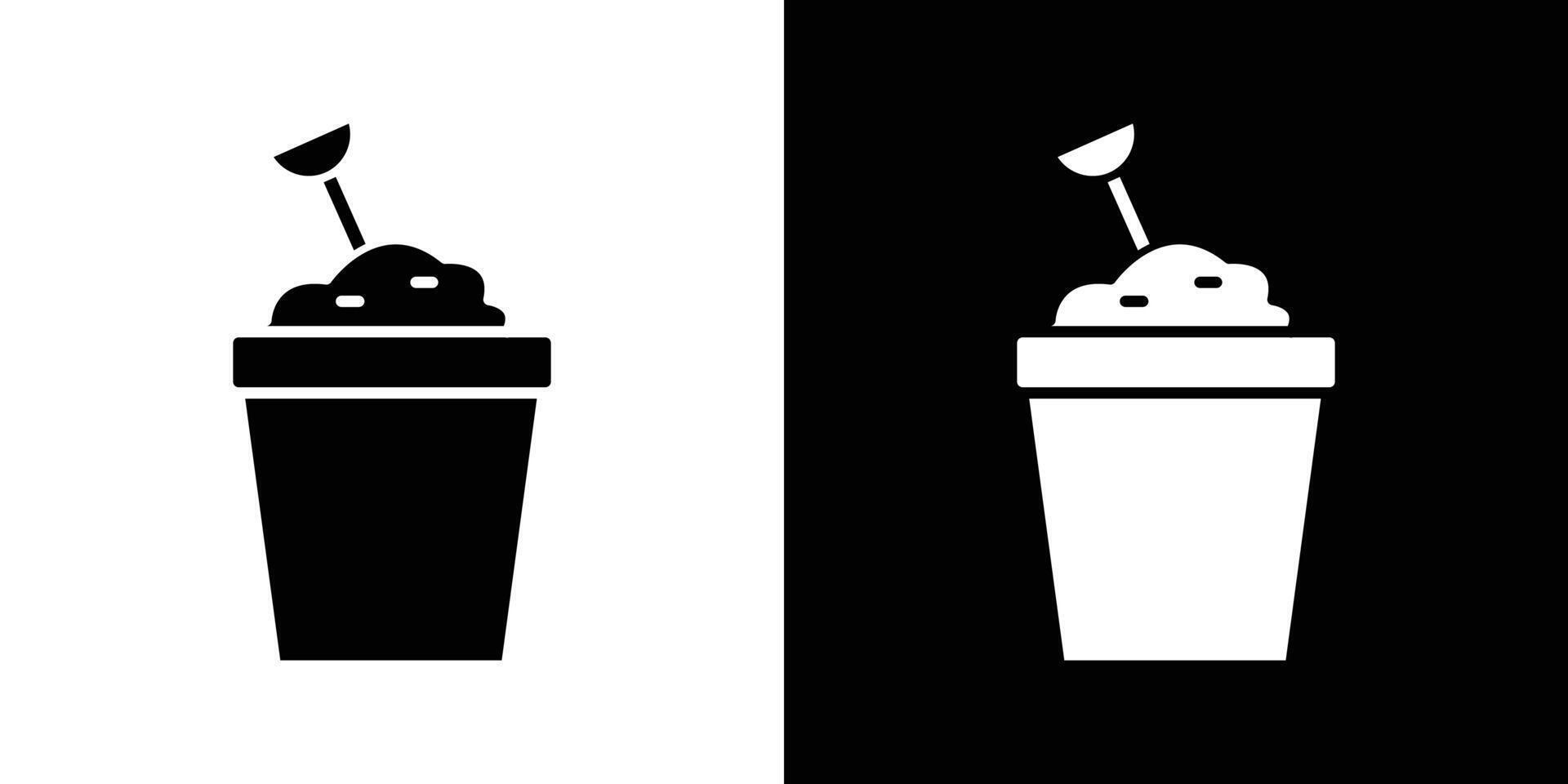 Sand bucket icon Flat art illustration in outline vector