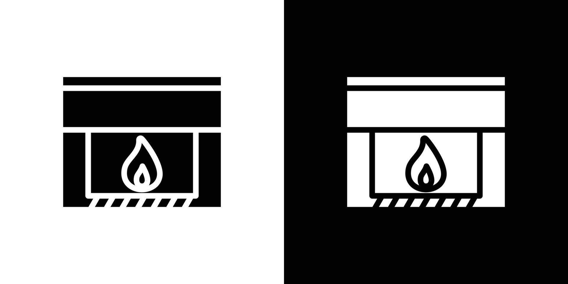 Fireplace icon set illustration vector