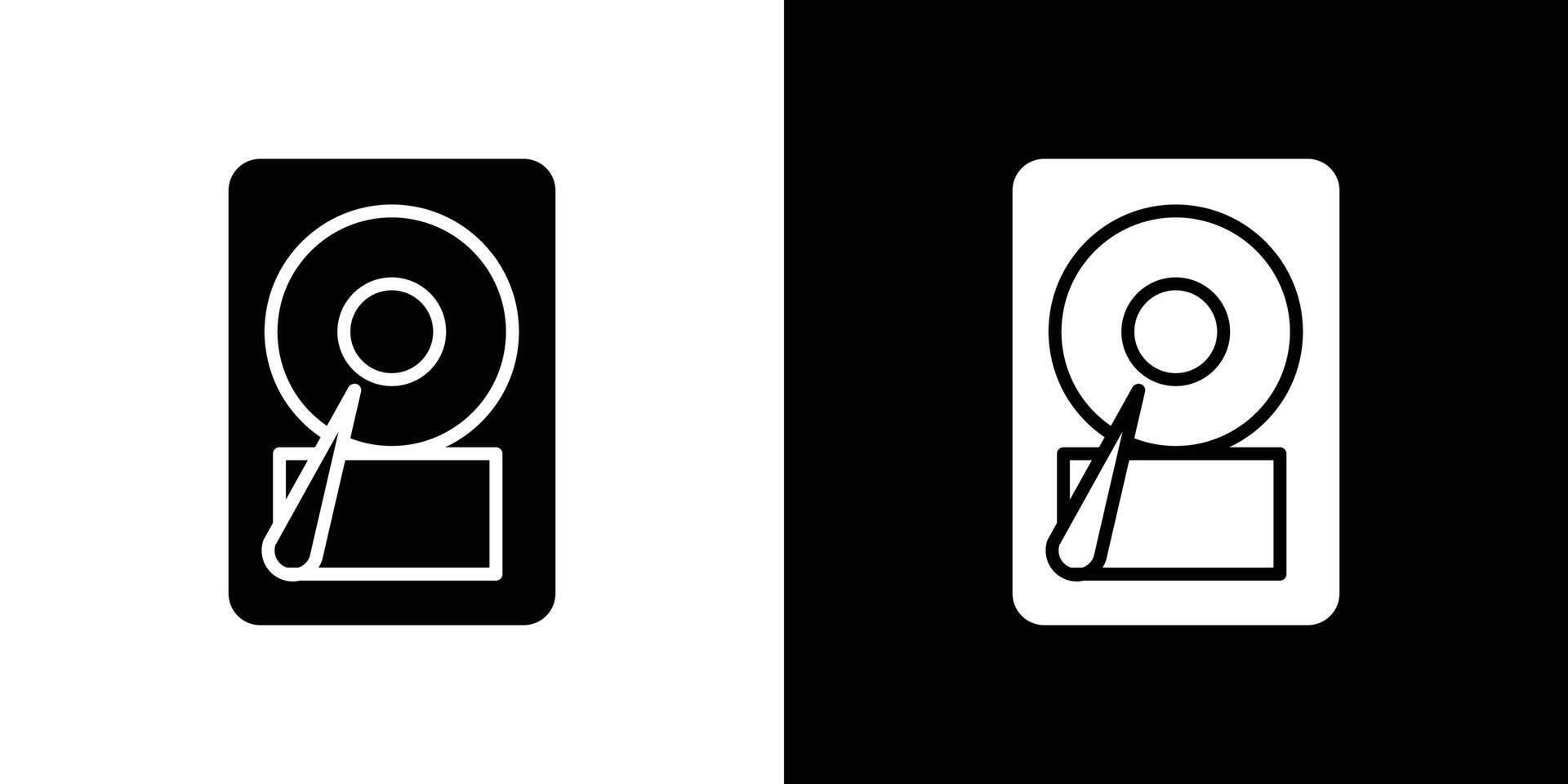 Hard disk drive icon Flat art illustration in outline vector