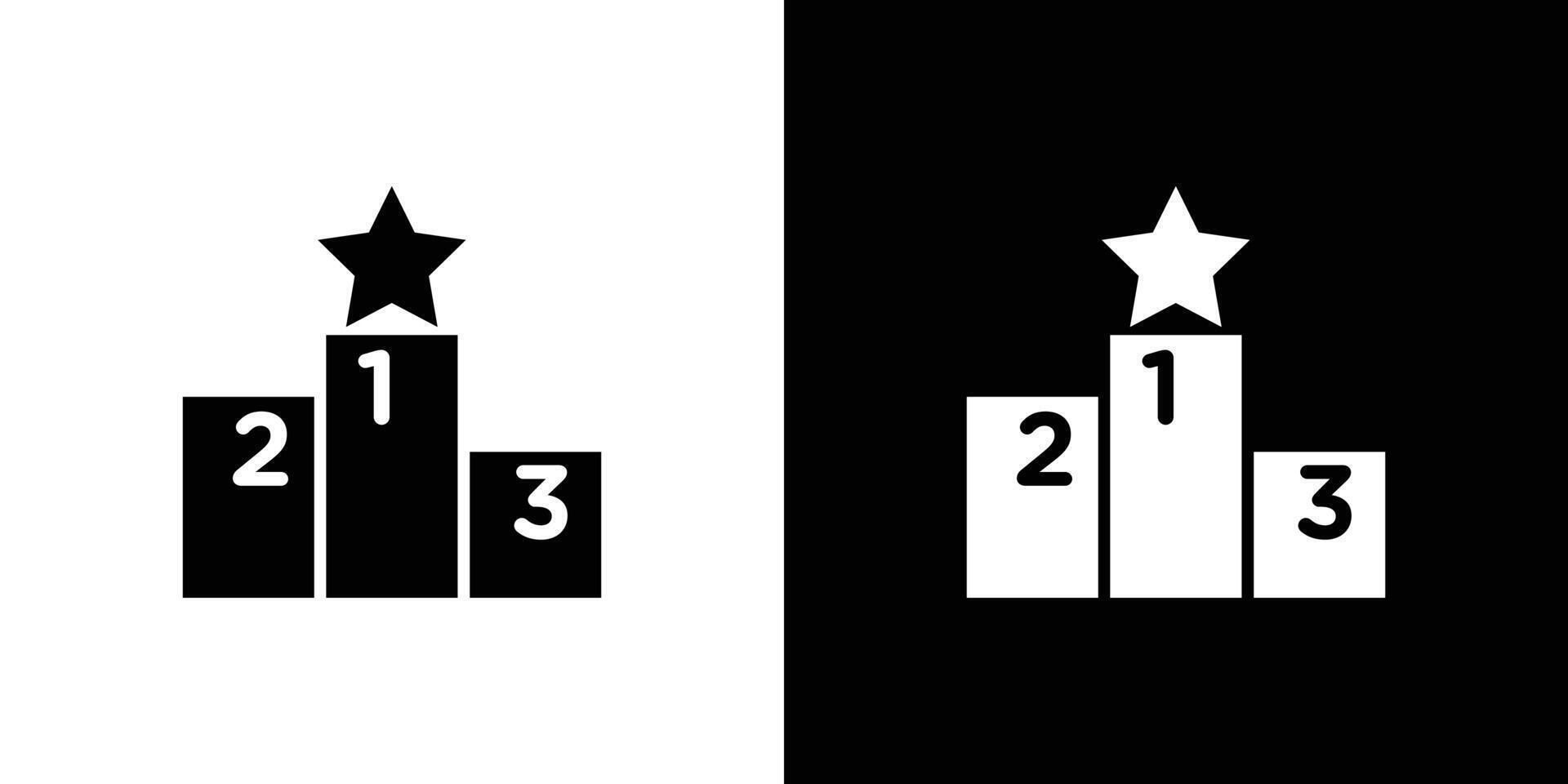 champion podium icon Flat art illustration in outline vector