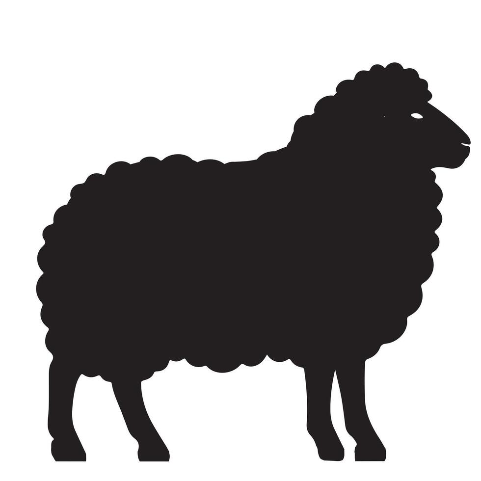 Sheep silhouette isolated on white background vector