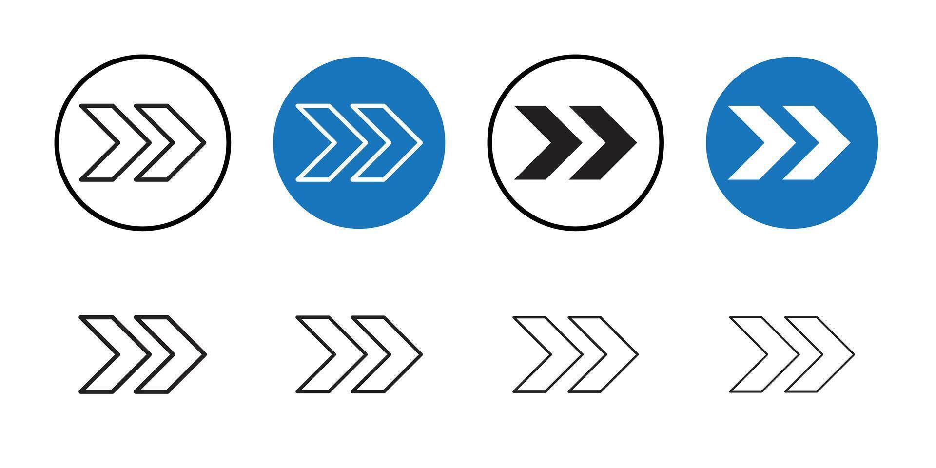 Forward icon Thin line art collection vector