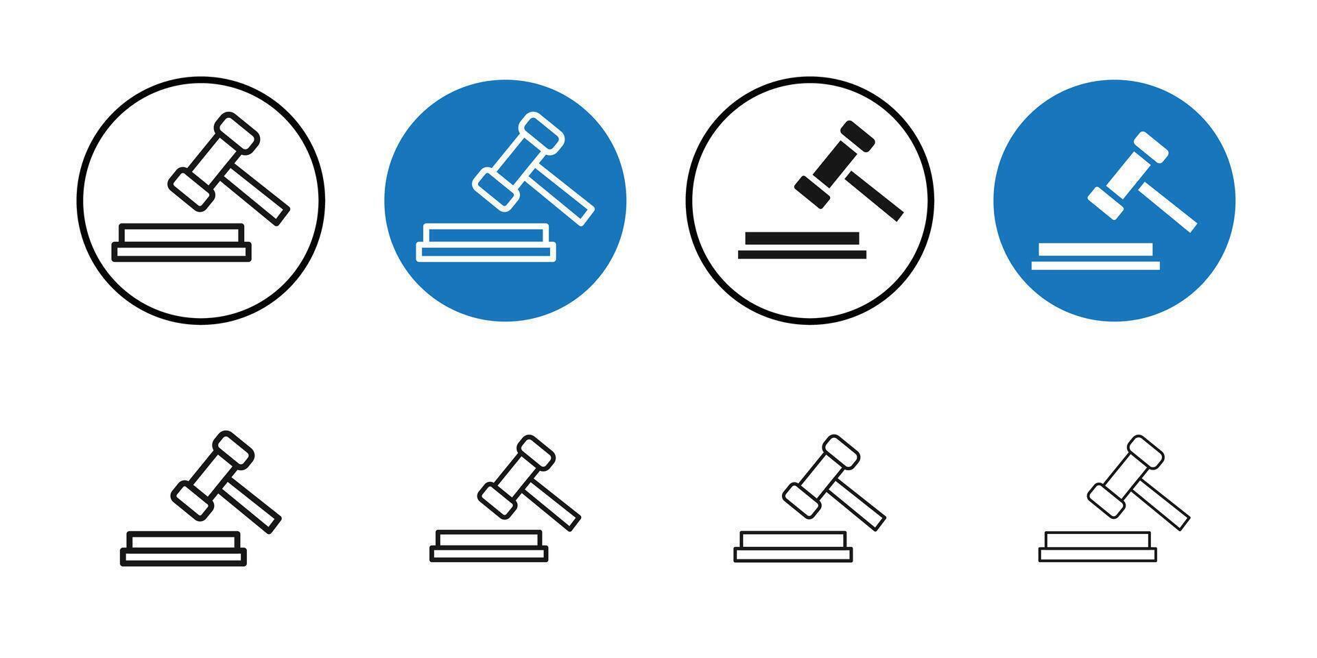 Gavel icon Thin line art collection vector