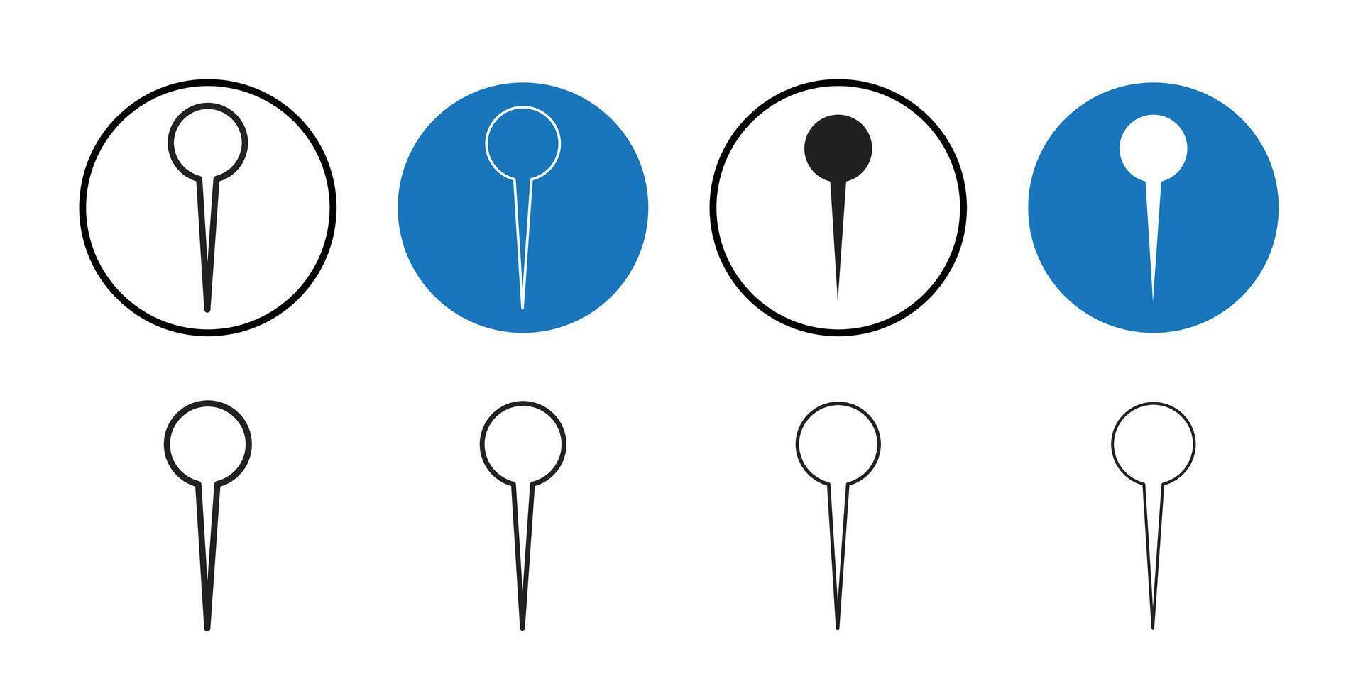 Navigation pin icon Thin line art collection vector