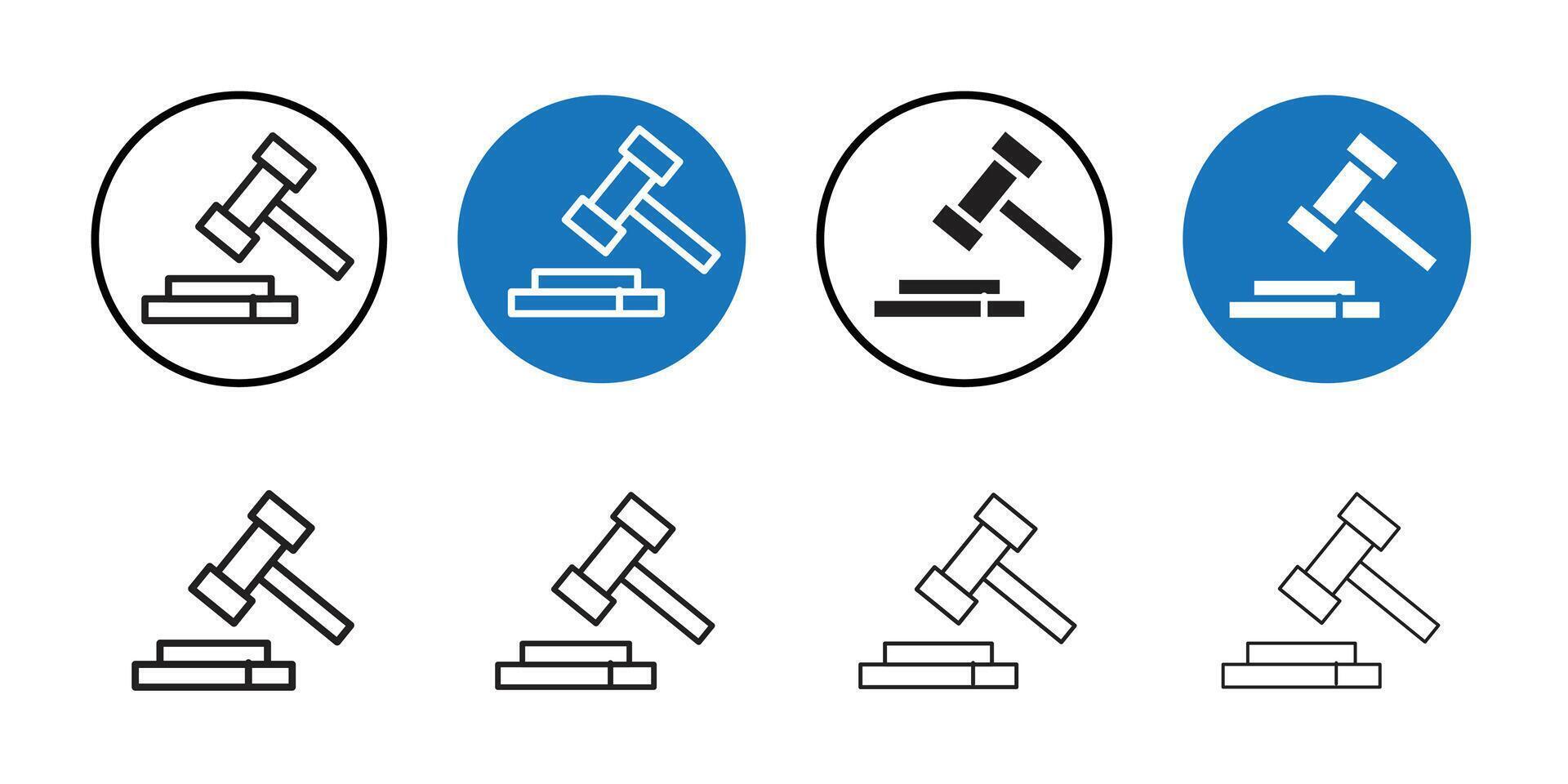 Court decision icon Thin line art collection vector