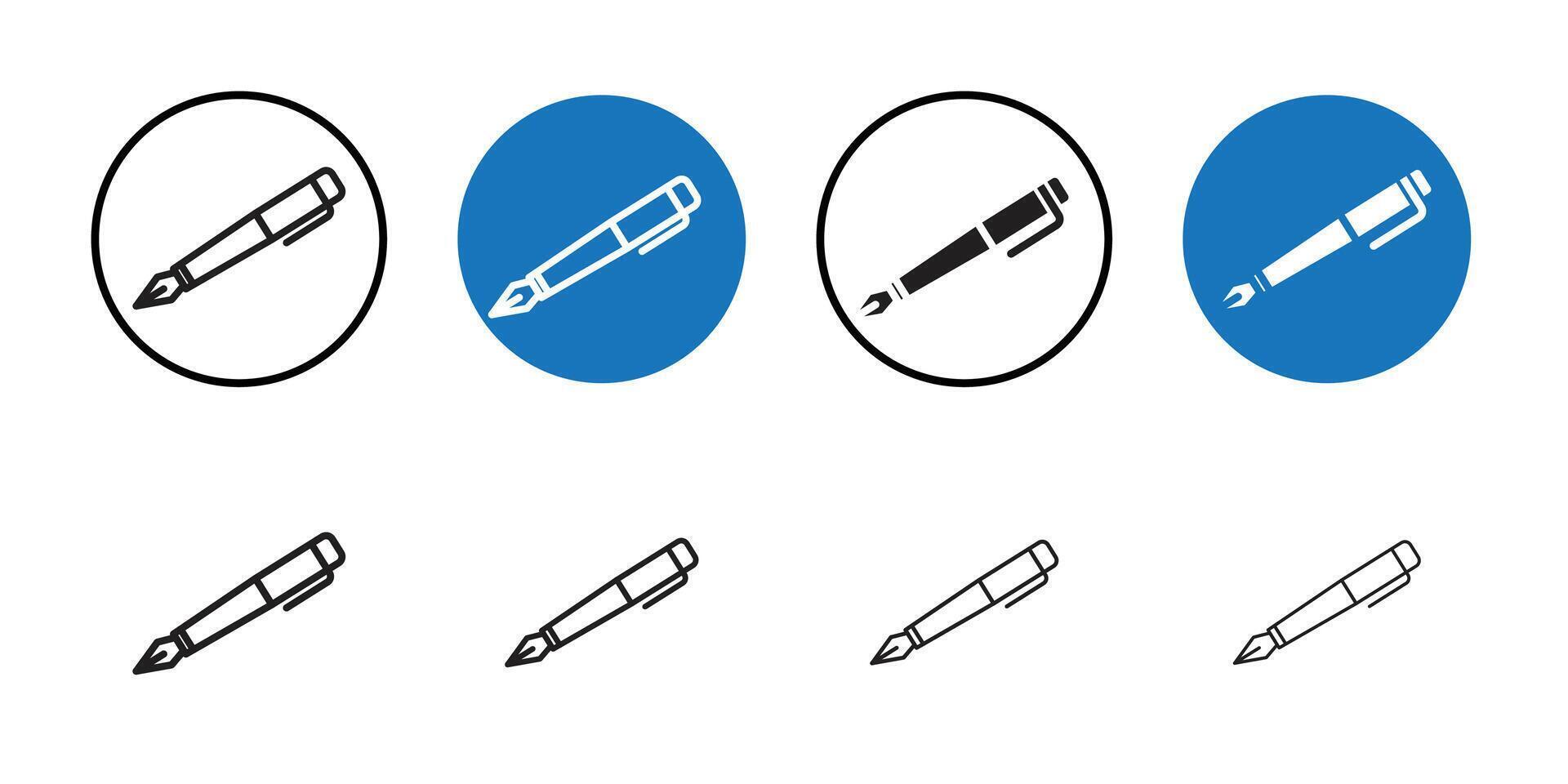 Fountain pen icon Thin line art collection vector