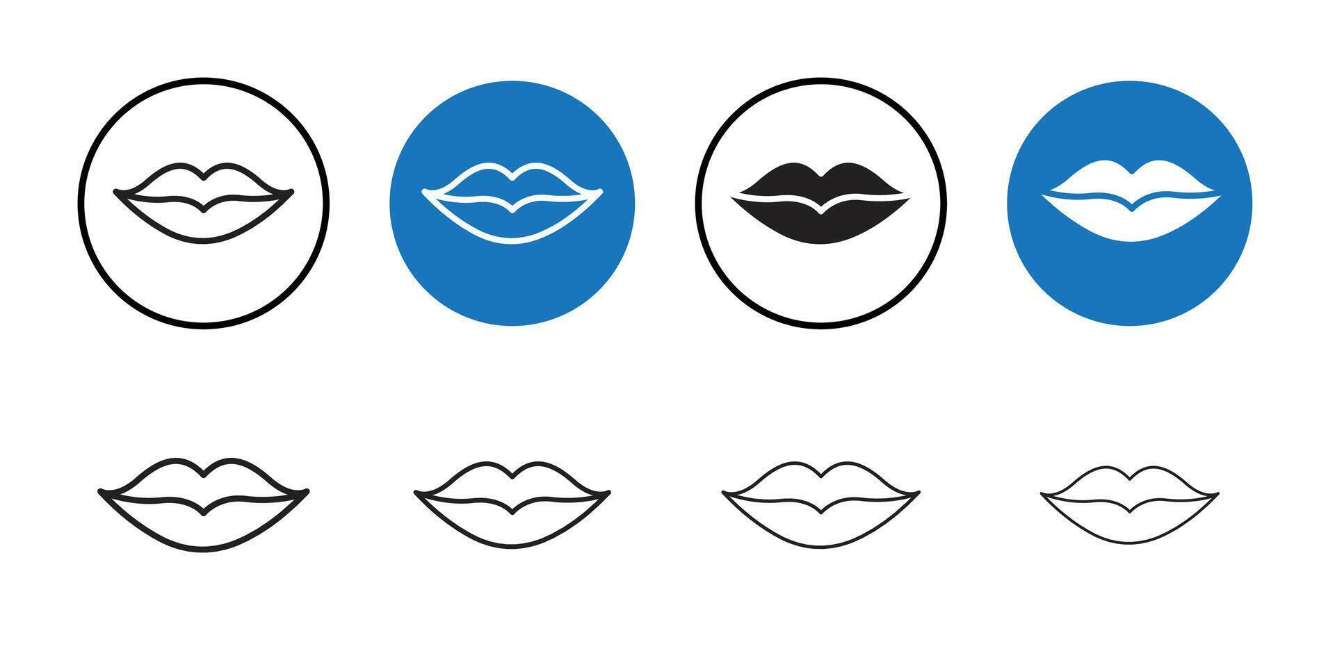 Lips icon Thin line art collection vector