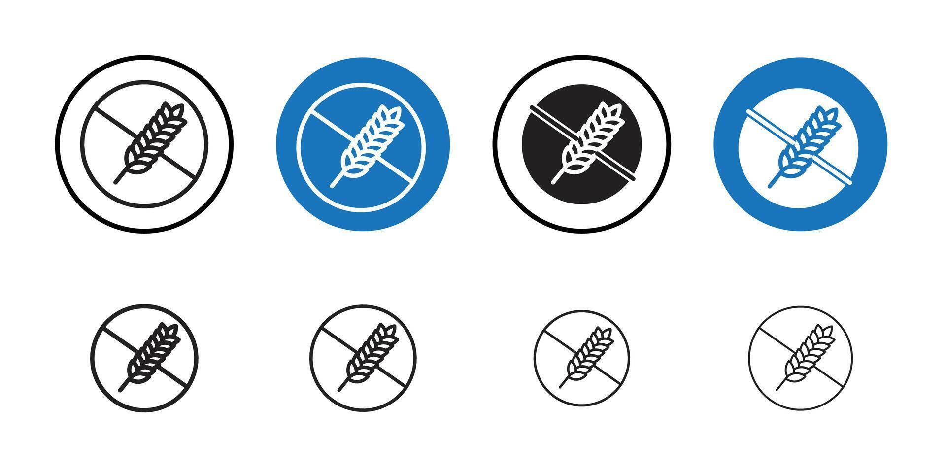 Gluten free icon Thin line art collection vector