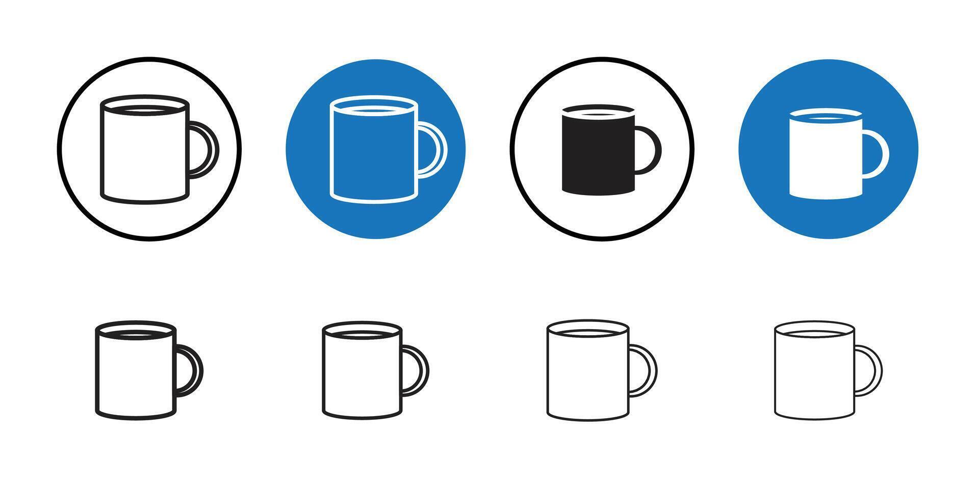Mug icon Thin line art collection vector