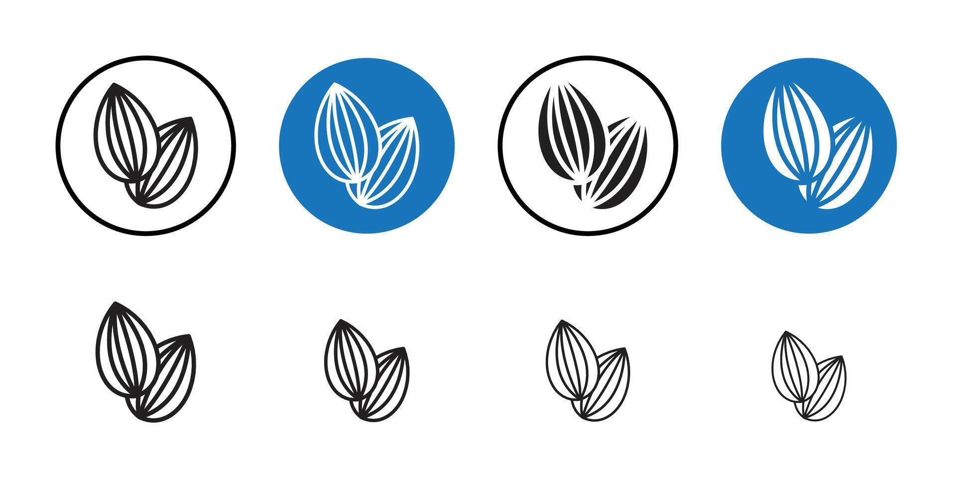 Almond icon Thin line art collection vector