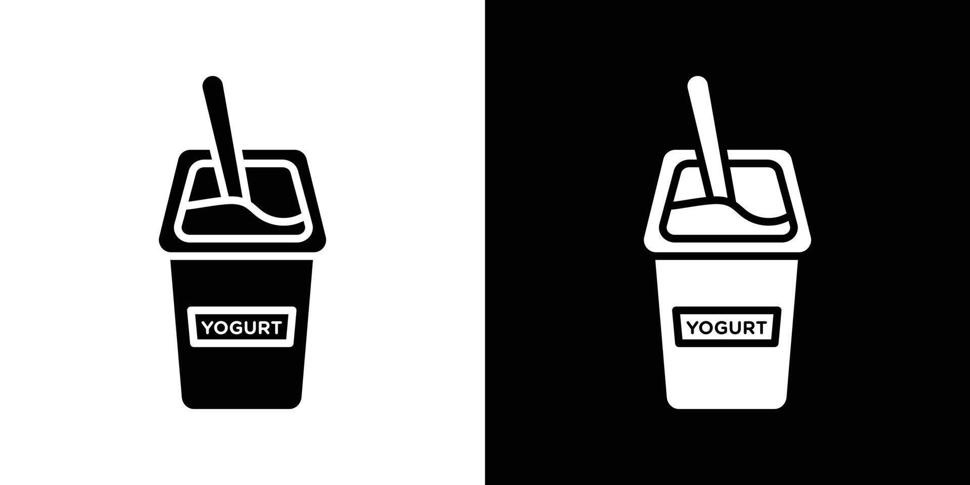 Yogurt icon Flat art illustration in outline vector