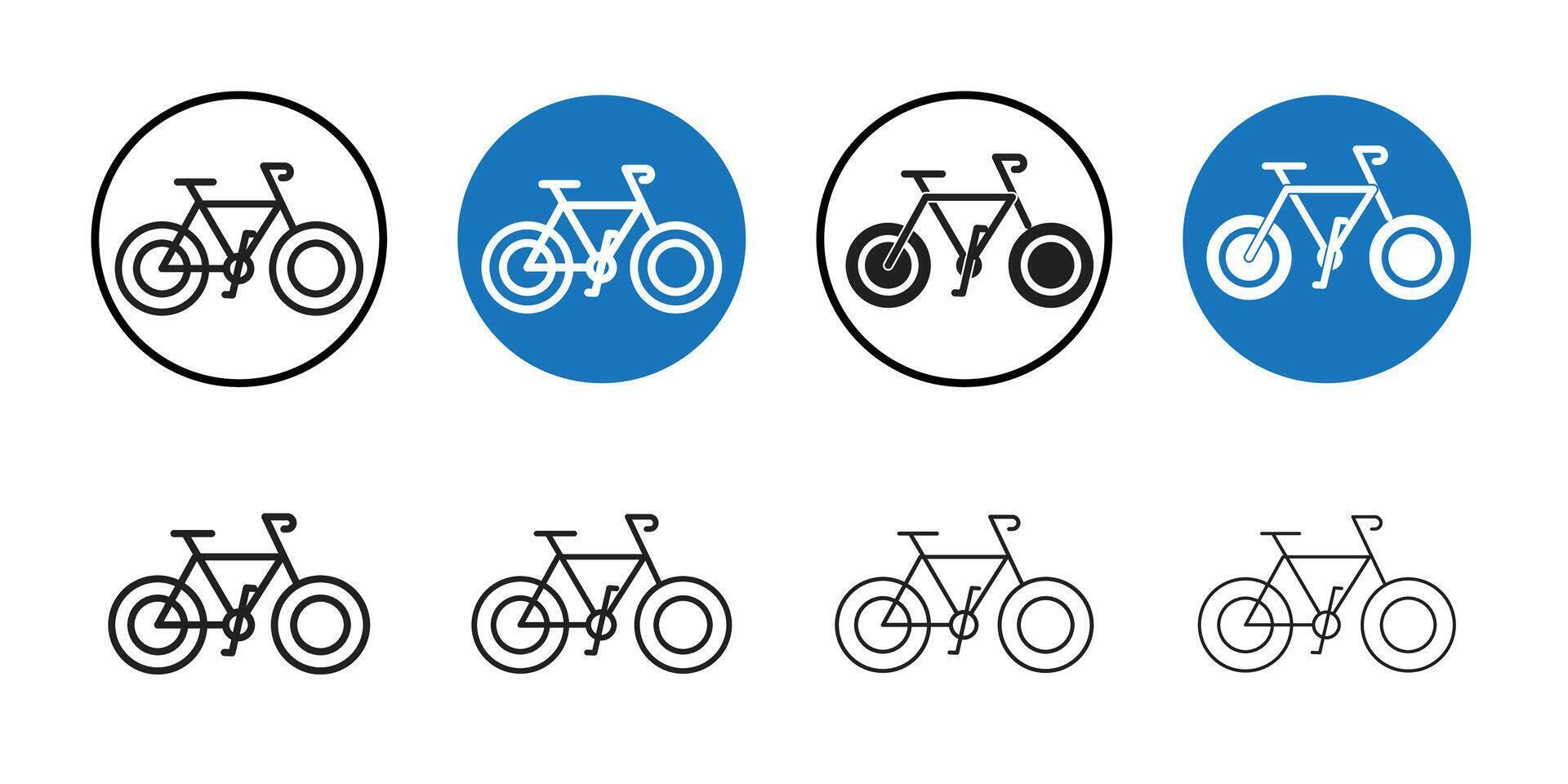 Bicycle icon Thin line art collection vector