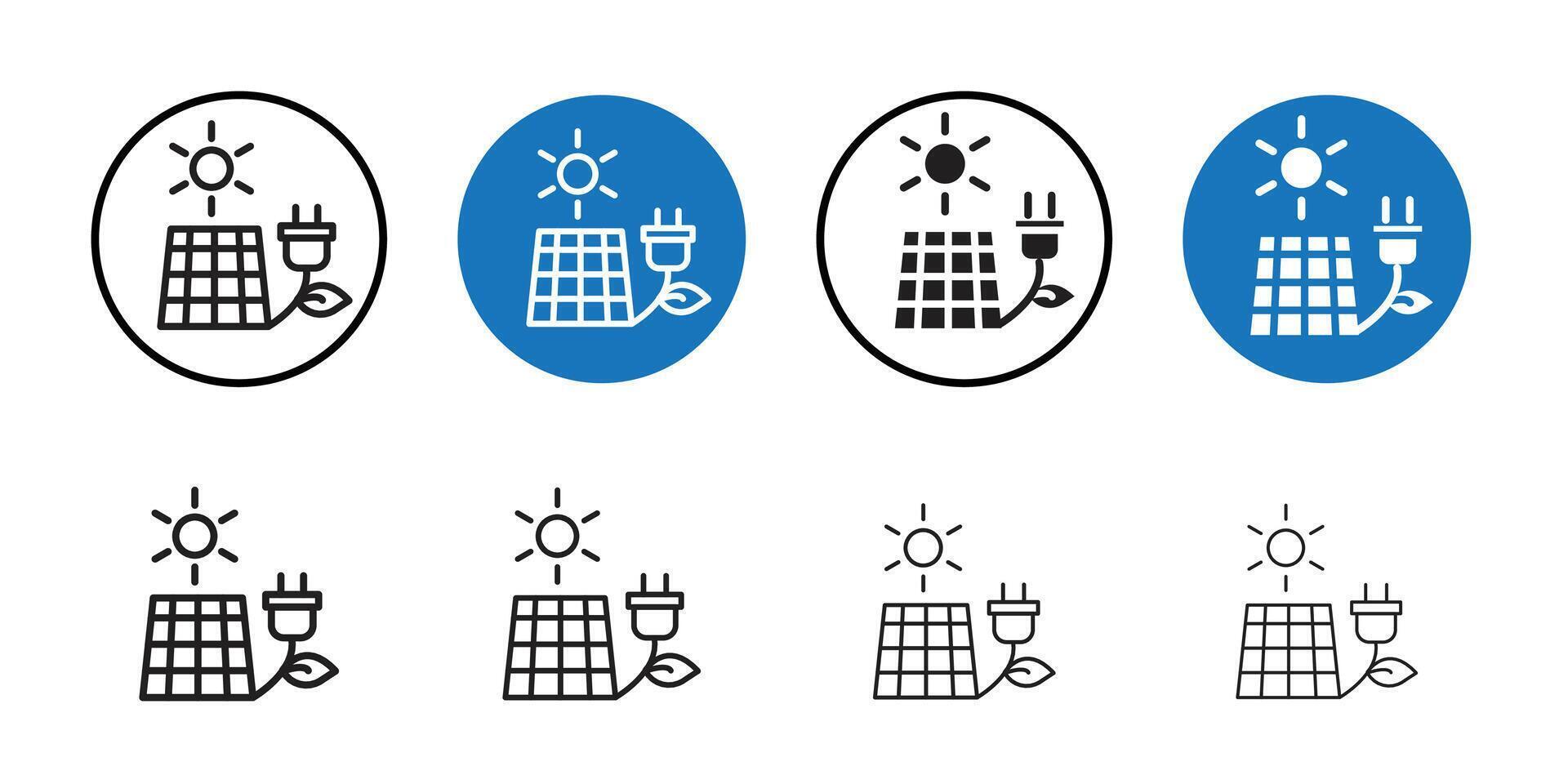 Alternative energy icon Thin line art collection vector