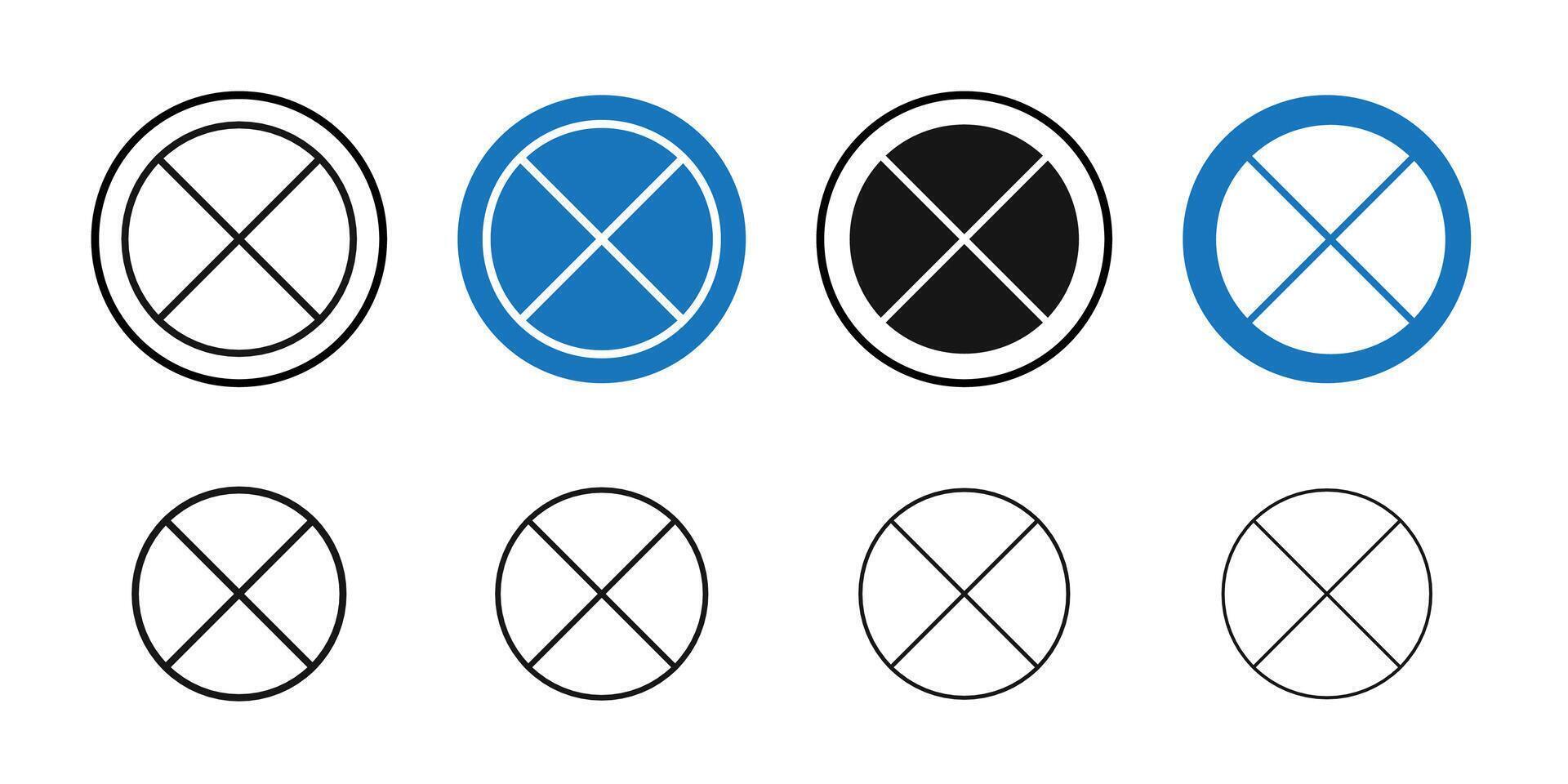 Blocked icon Thin line art collection vector