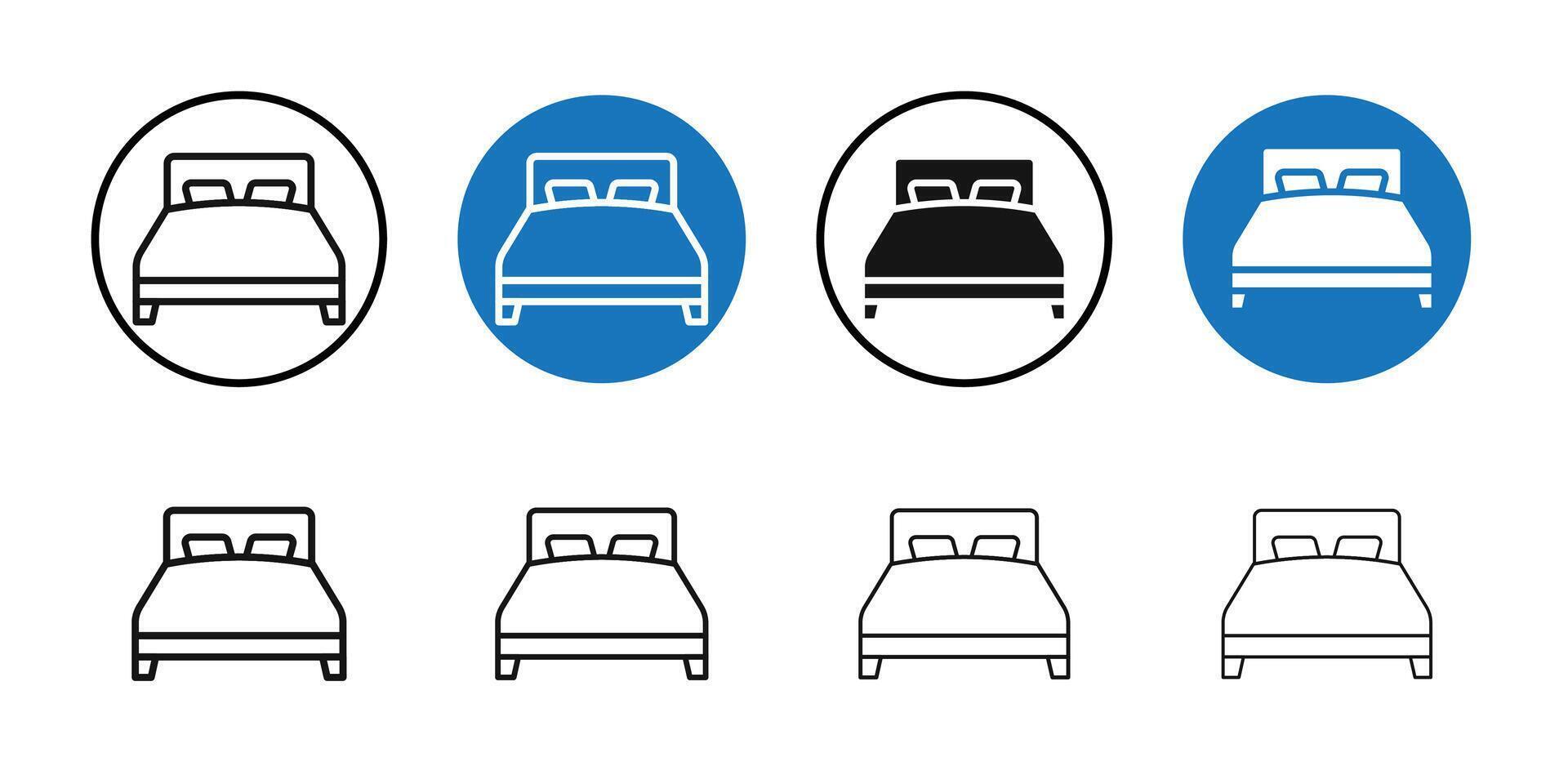 Bed icon Thin line art collection vector