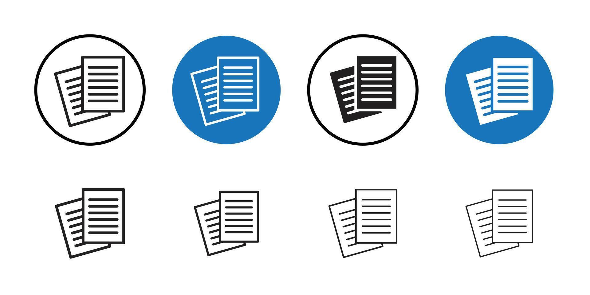 Document icon Thin line art collection vector