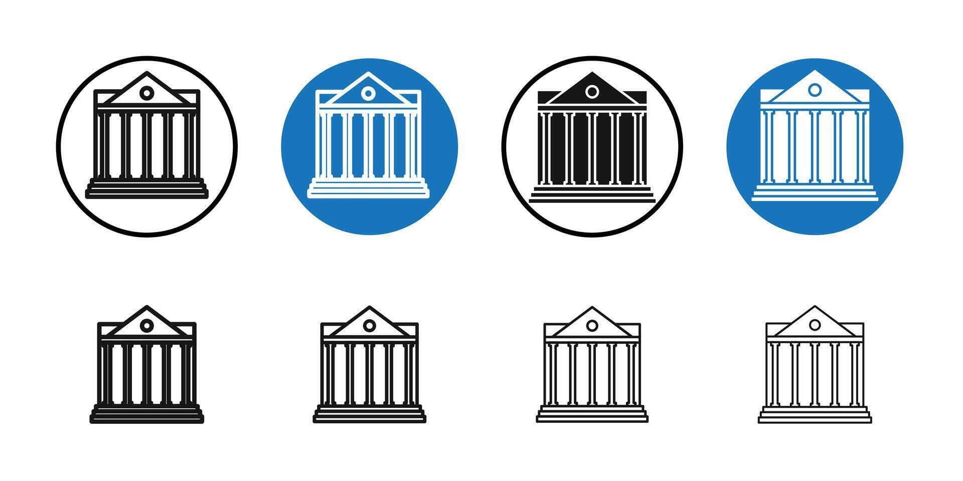 Bank icon Thin line art collection vector
