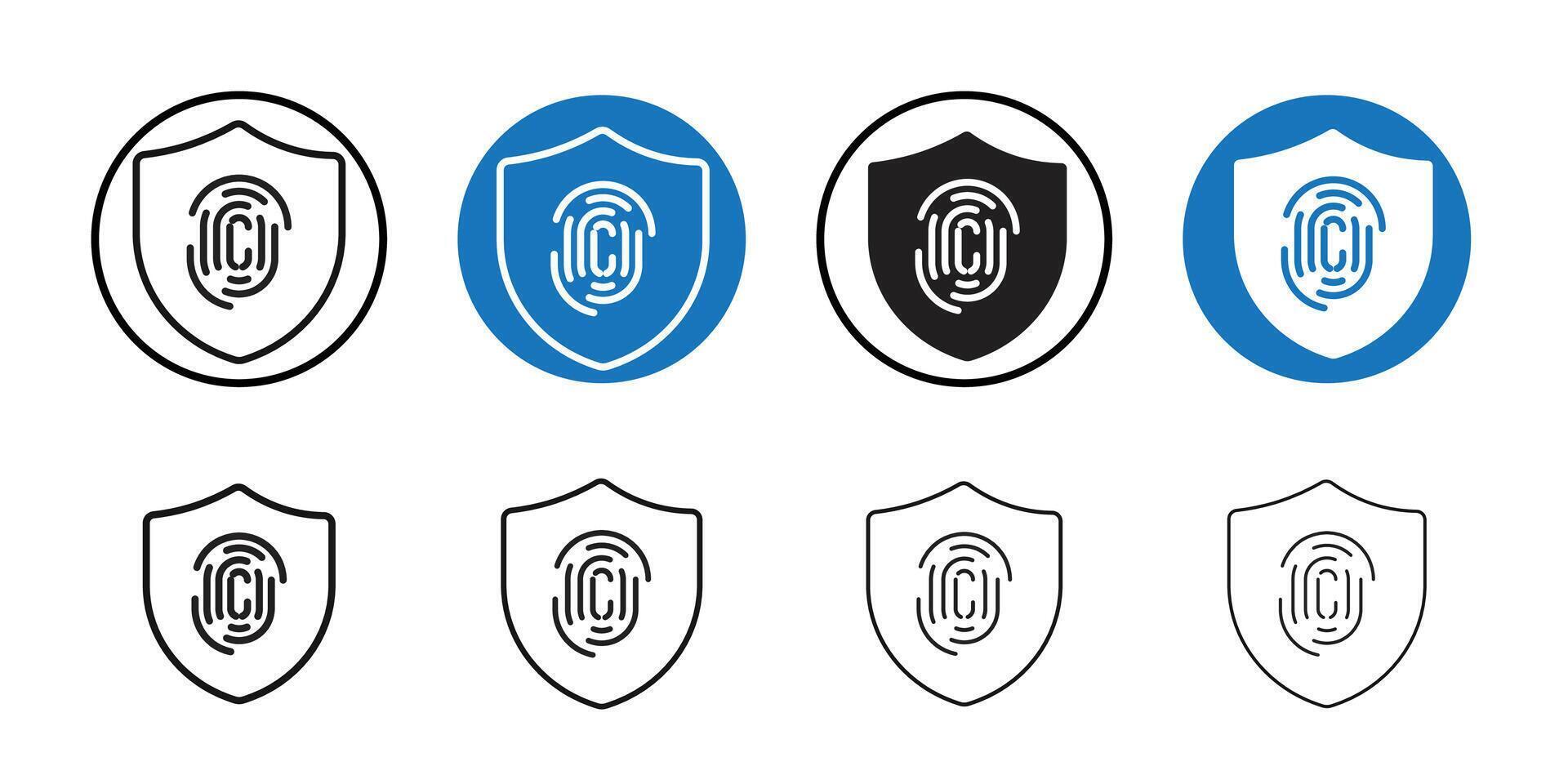 Biometric security icon Thin line art collection vector