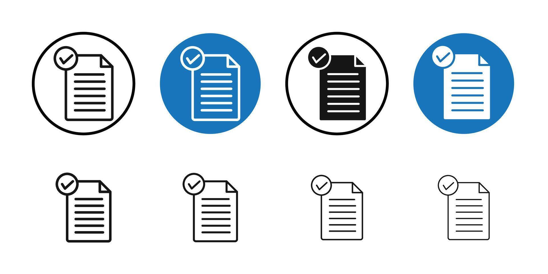 Accept document icon Thin line art collection vector