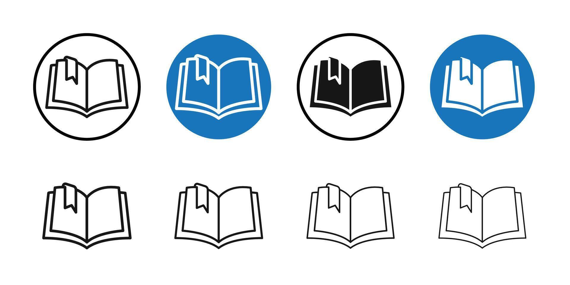 Book icon Thin line art collection vector