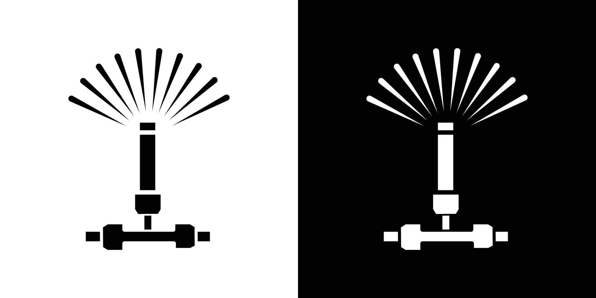 Automatic irrigation sprinklers icon Flat art illustration in outline vector