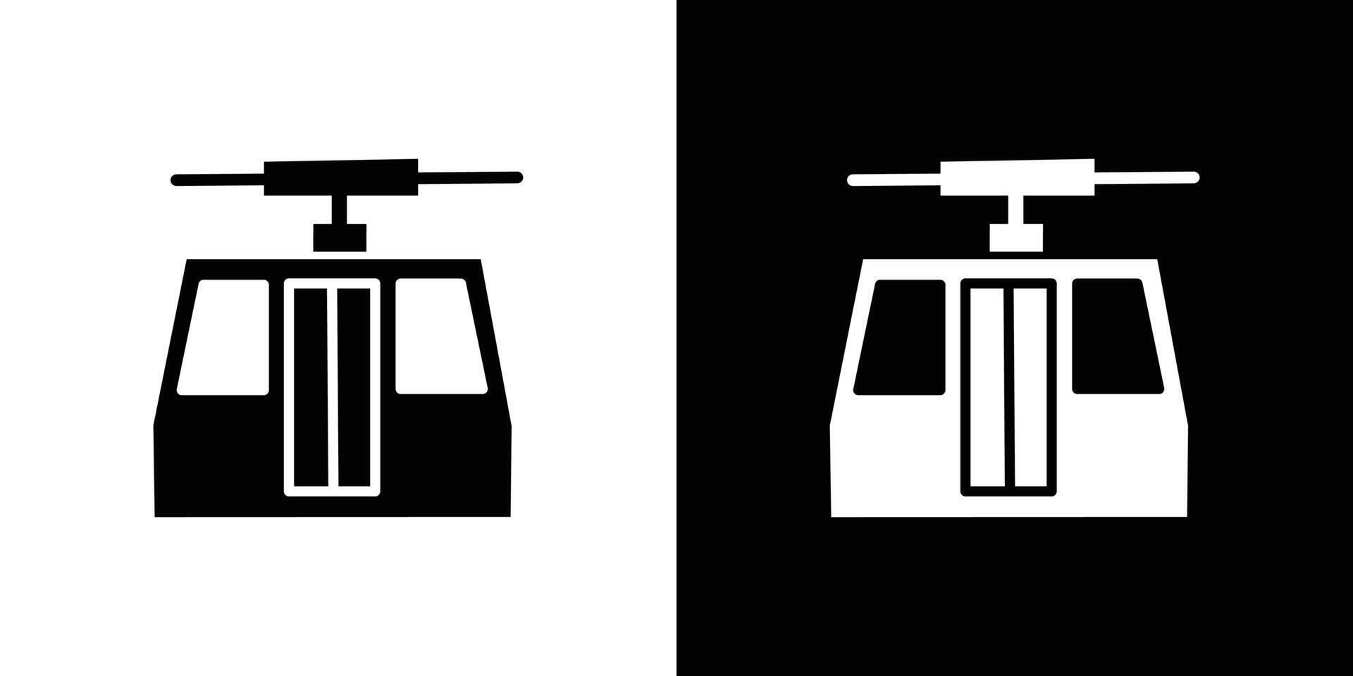 aerial tramway icon Flat art illustration in outline vector