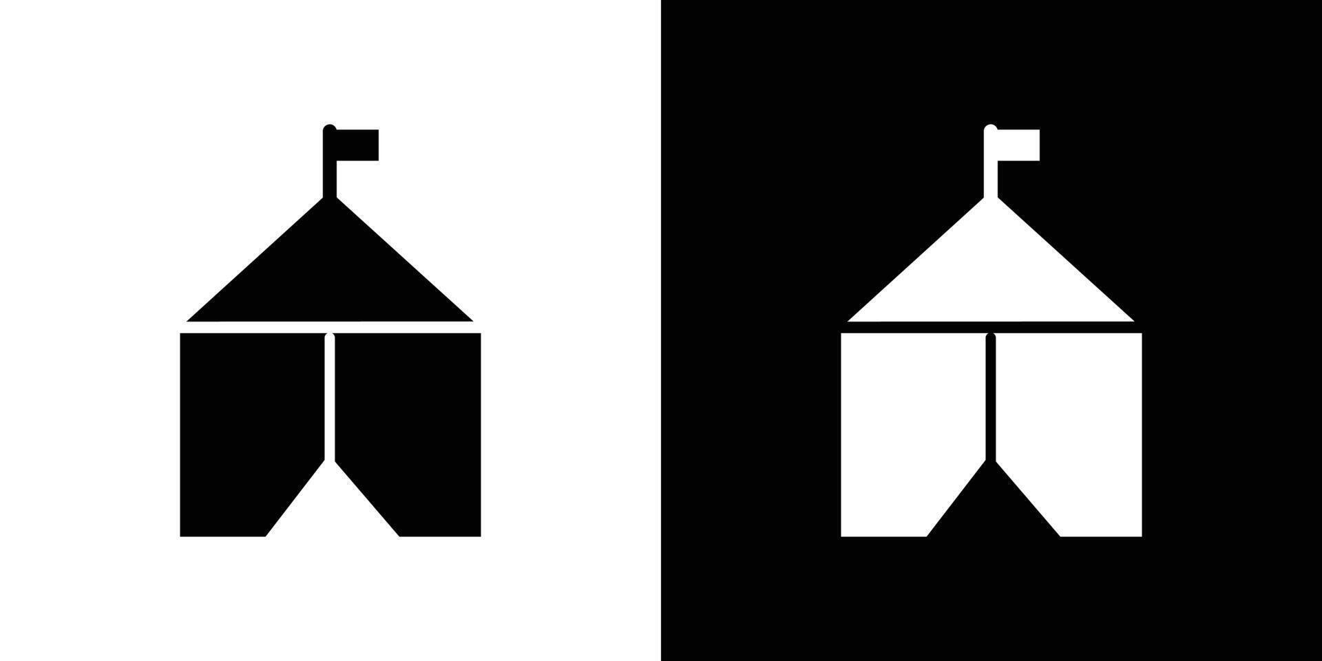Tent icon Flat art illustration in outline vector