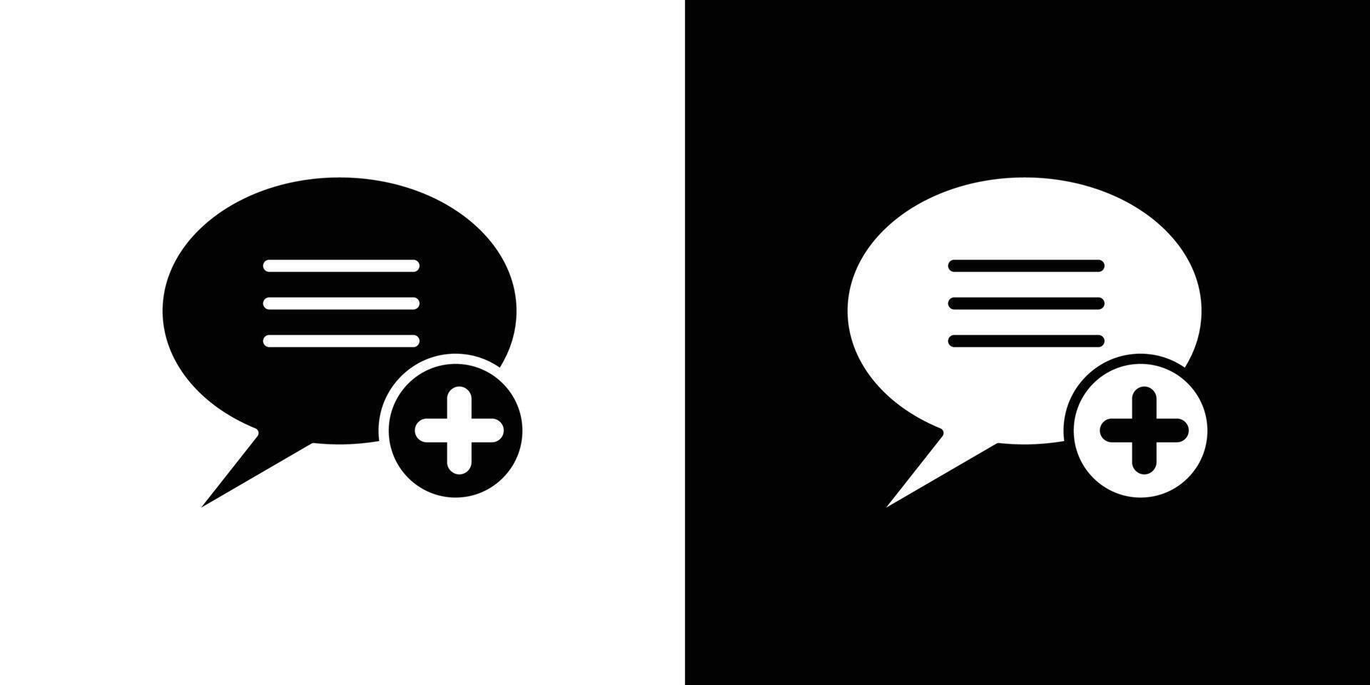 Add chat icon Flat art illustration in outline vector