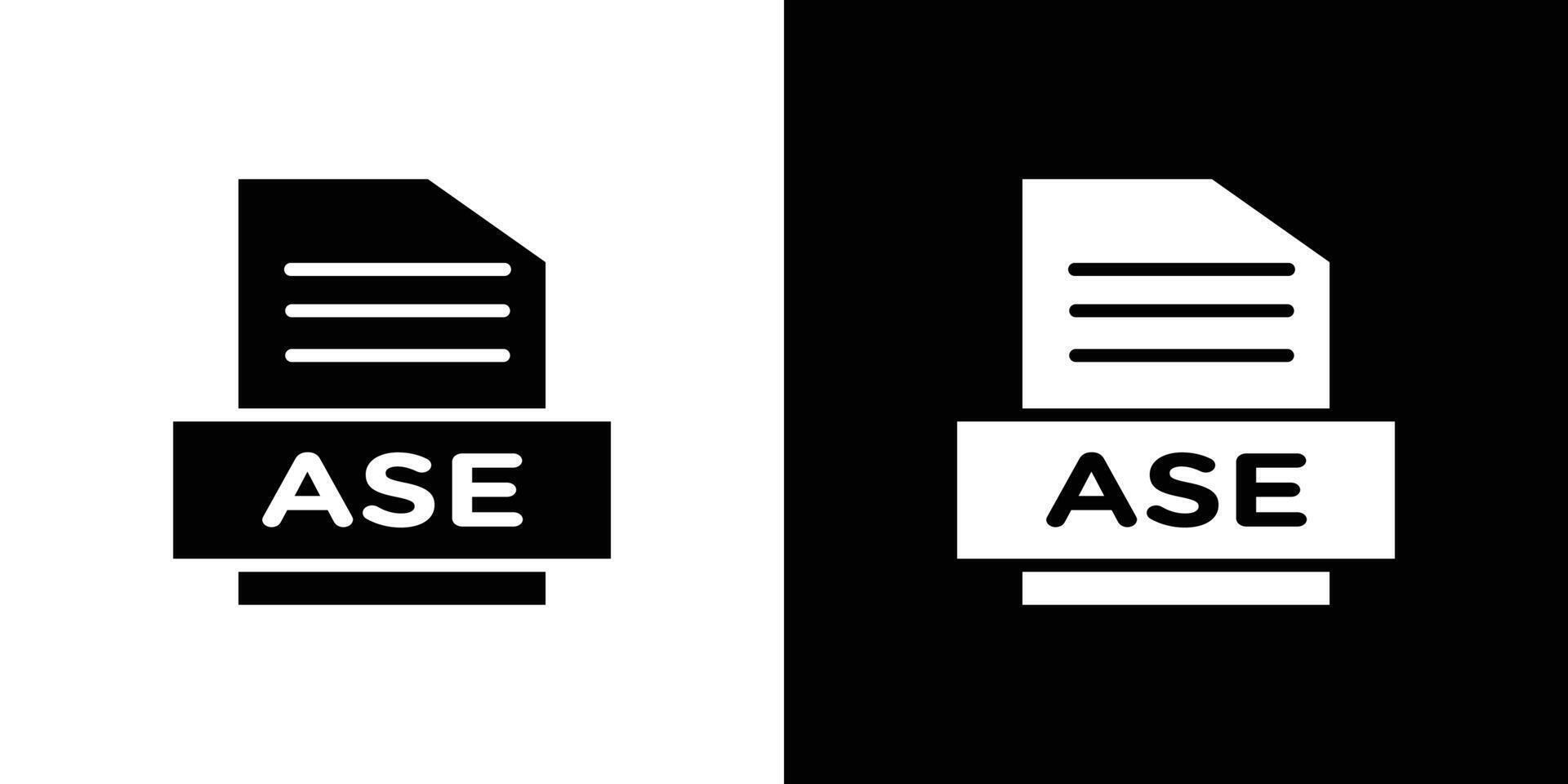 ASE FILE DOCUMENT ICON Flat art illustration in outline vector
