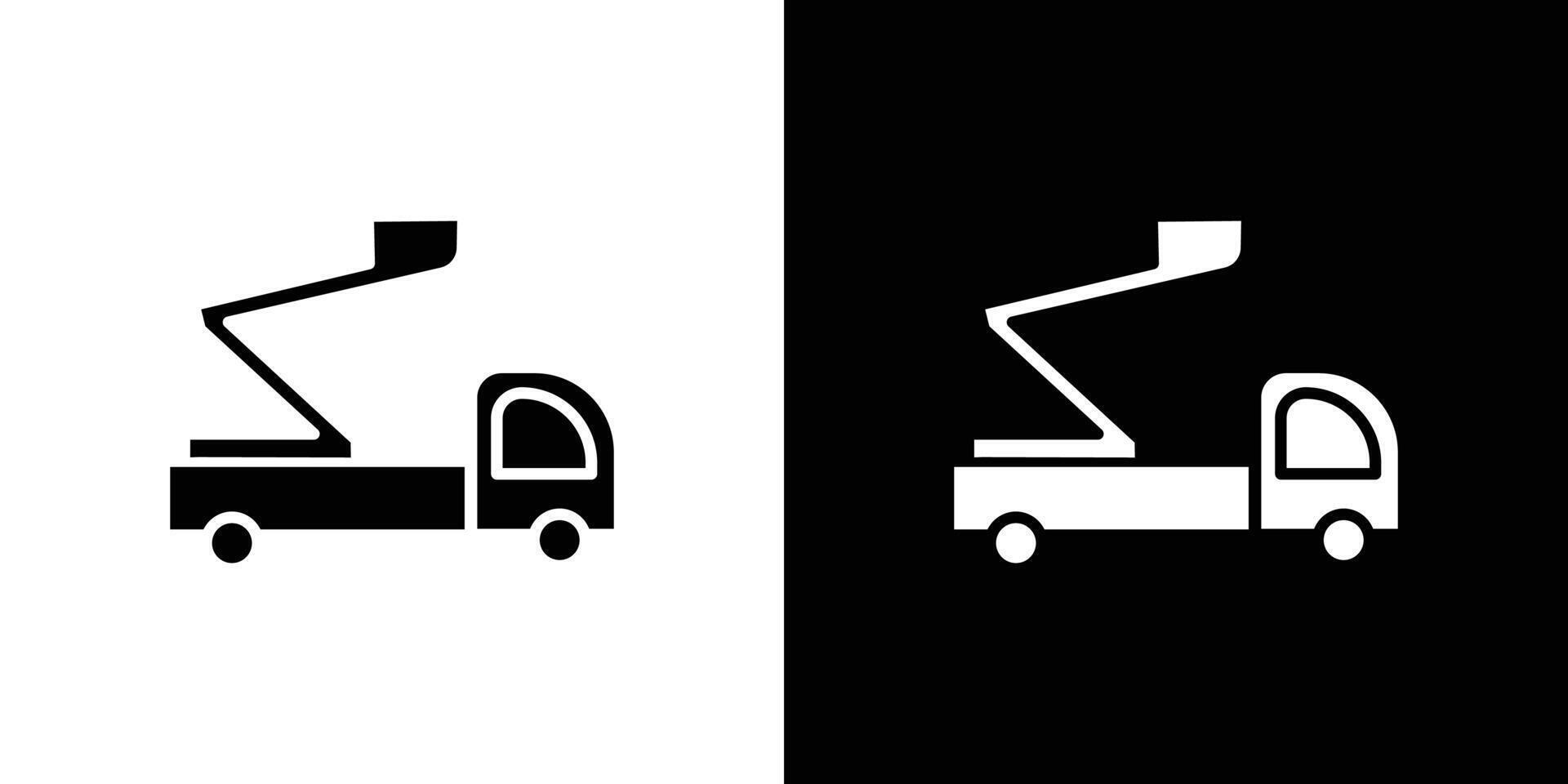 rescue truck basket icon Flat art illustration in outline vector