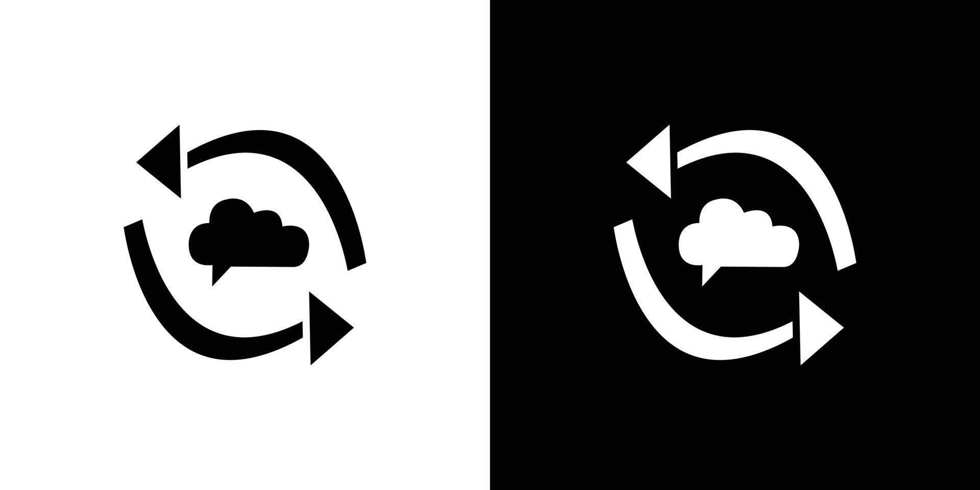 Synchronization icon Flat art illustration in outline vector