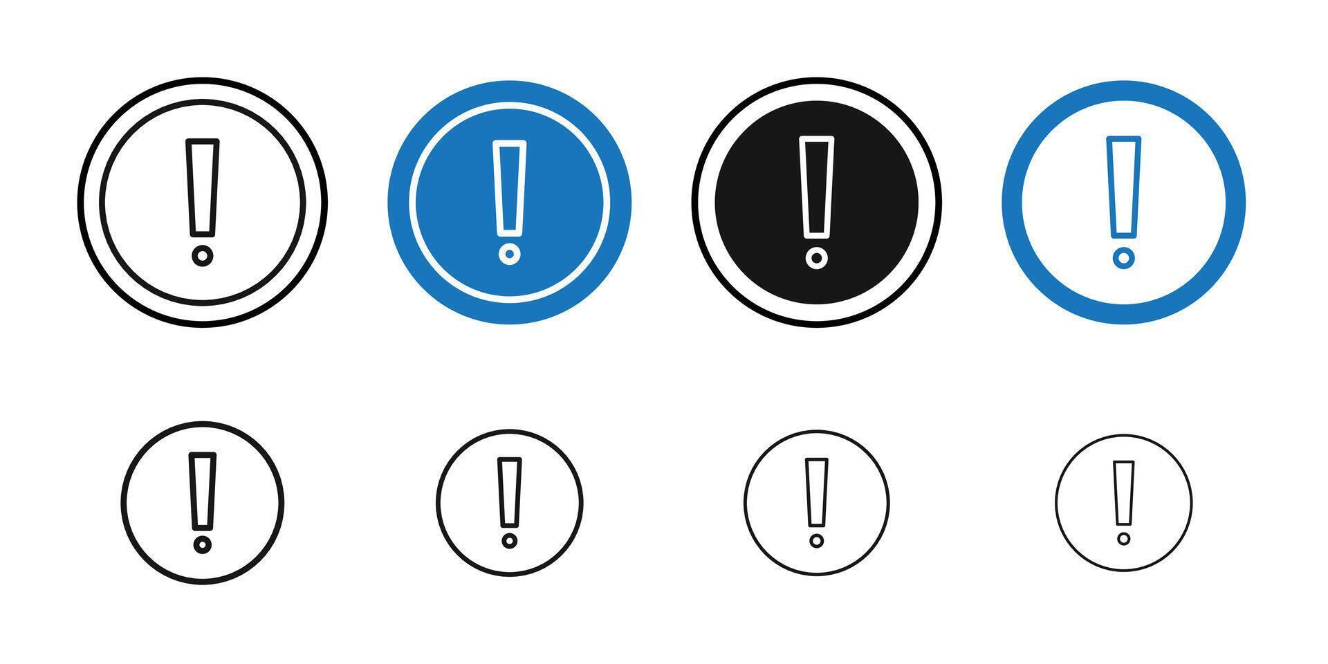 Exclamation icon Thin line art collection vector