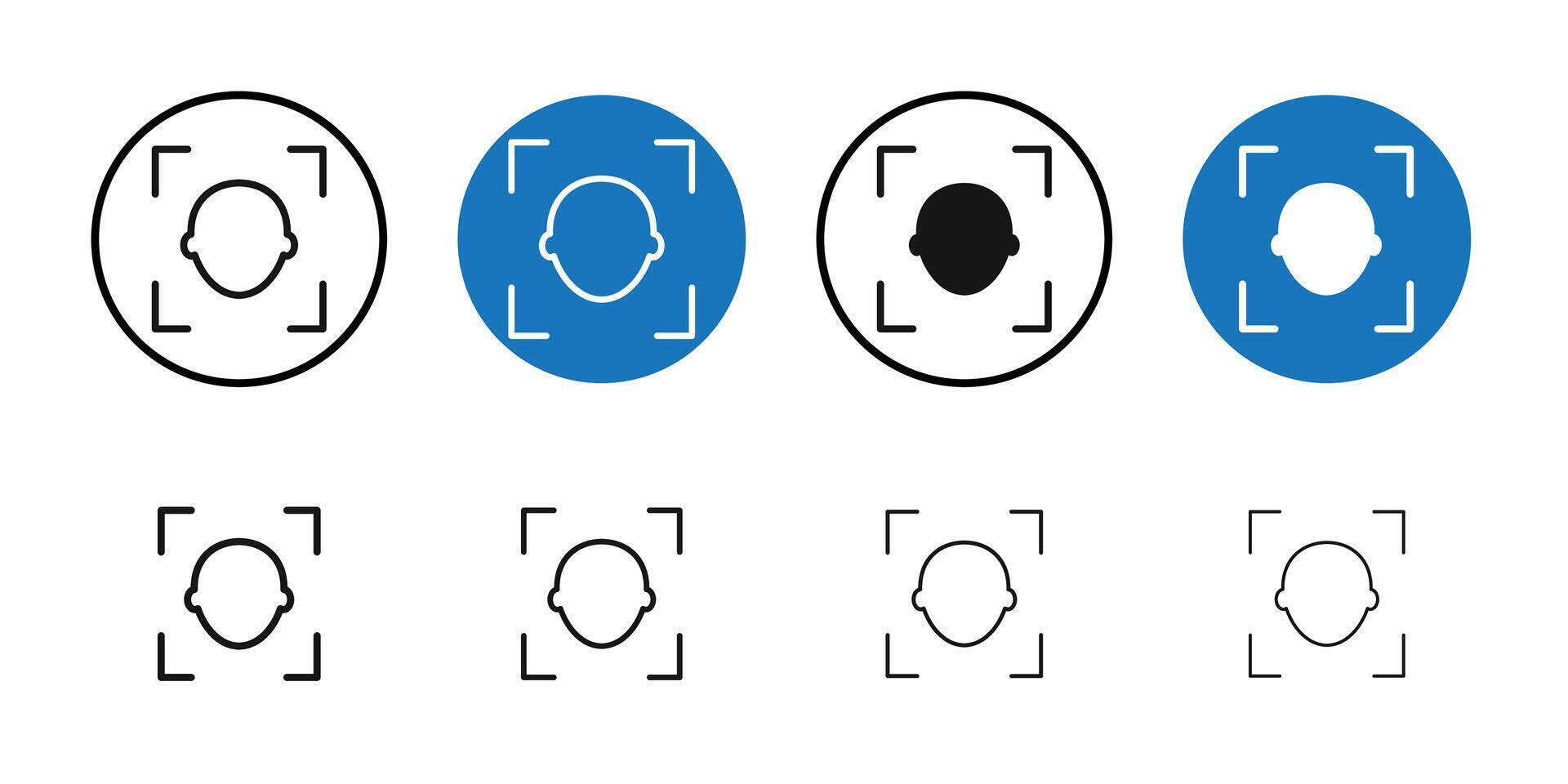 Face id icon Thin line art collection vector