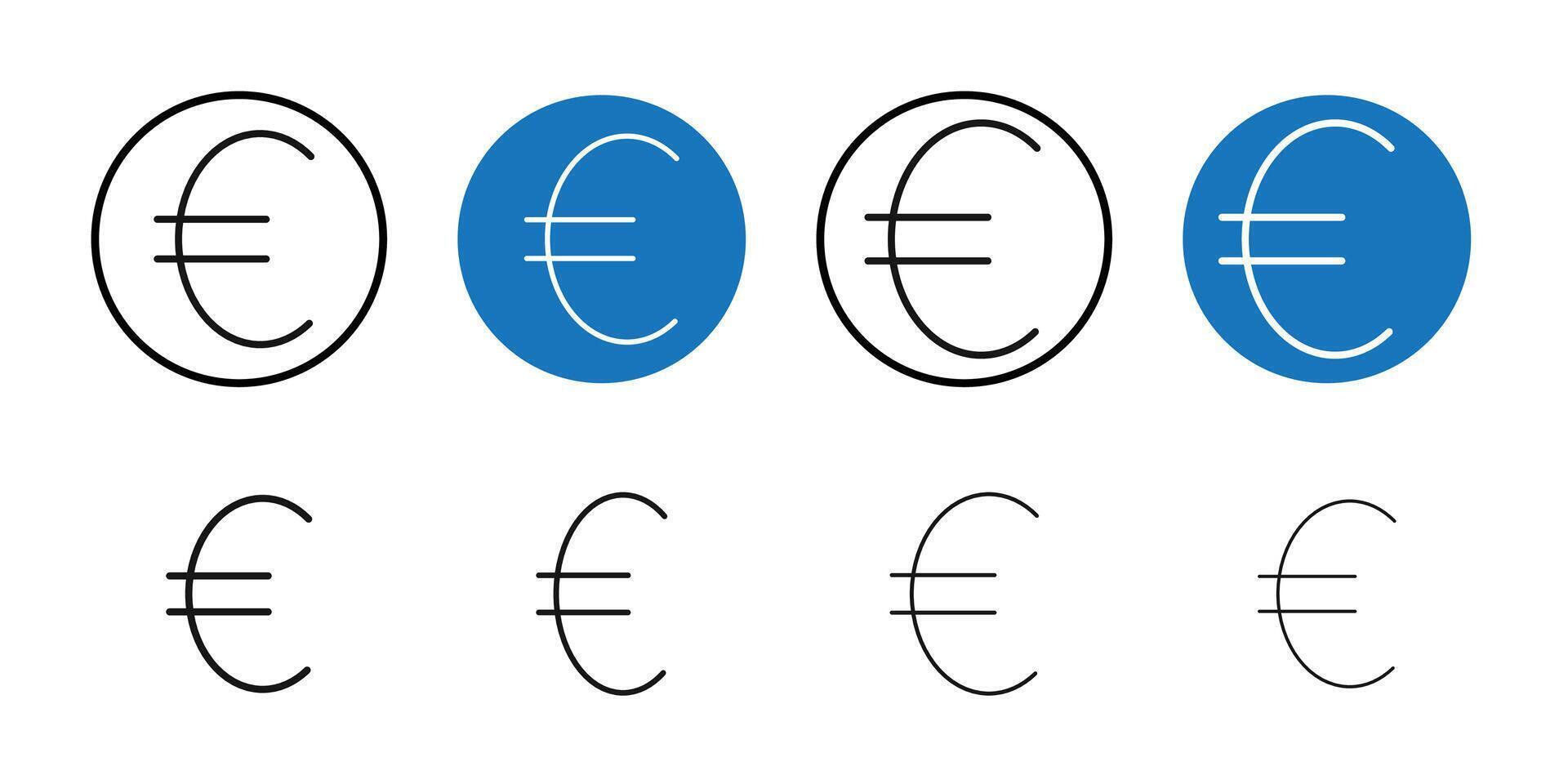 Euro Icon Thin line art collection vector