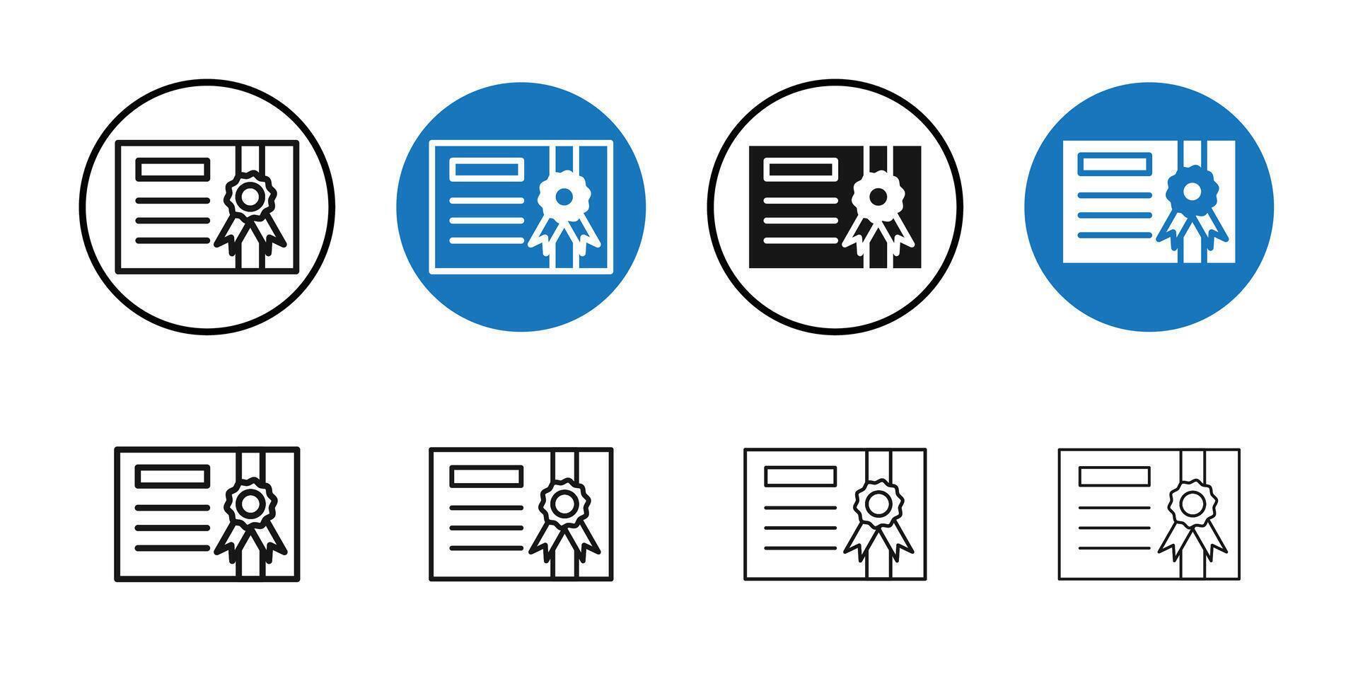 Certificate icon Thin line art collection vector