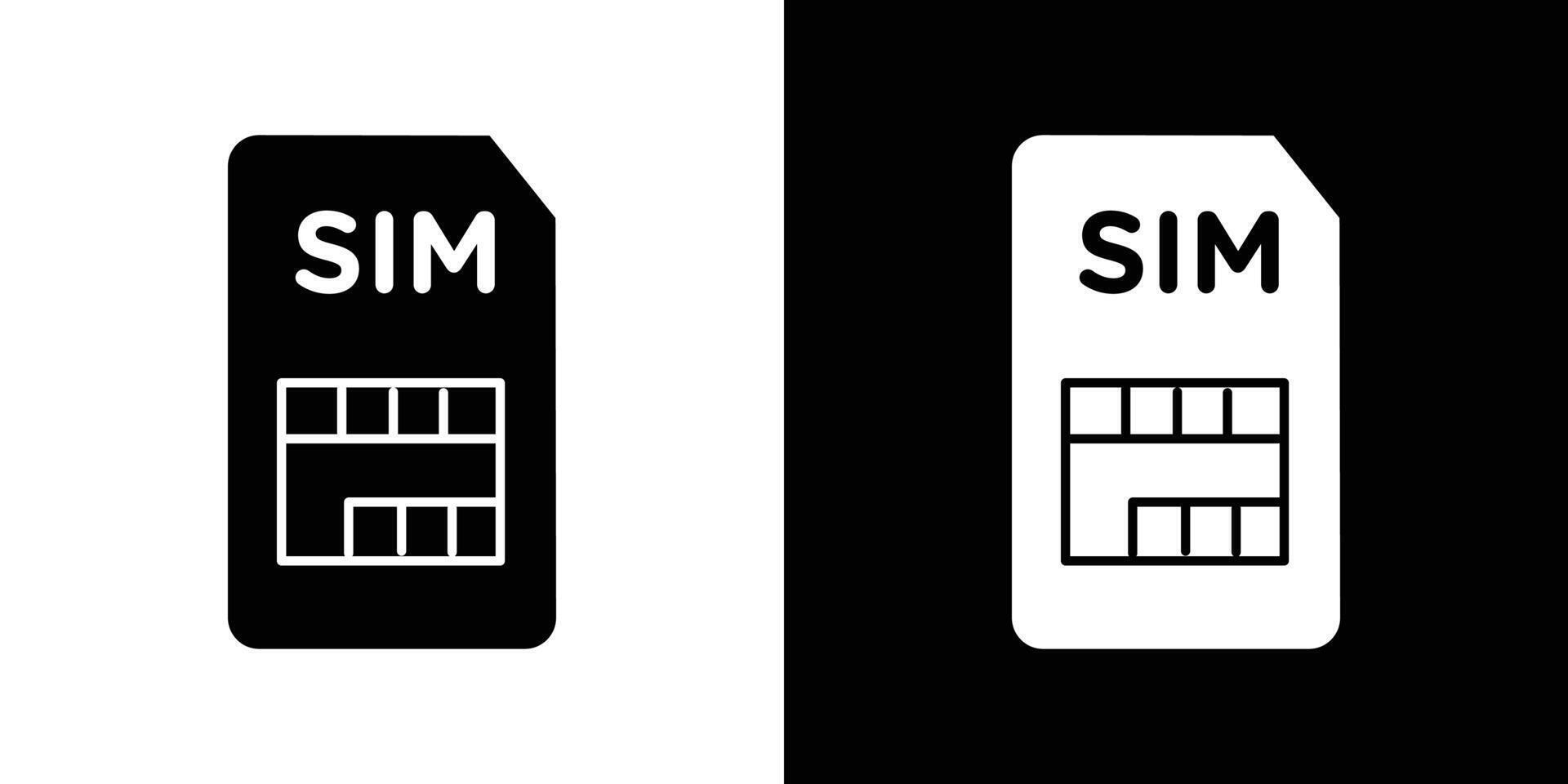 sim card icon Flat art illustration in outline vector