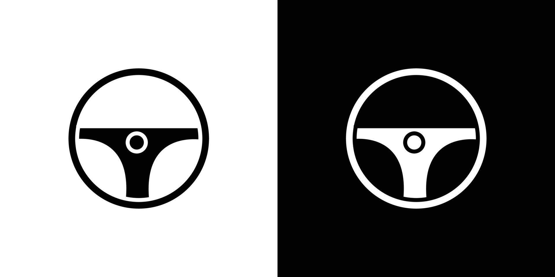 Steering wheel icon Flat art illustration in outline vector