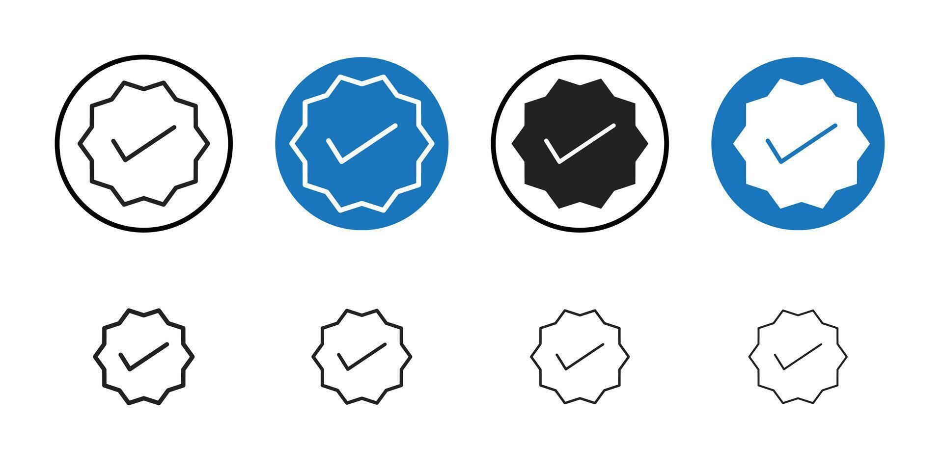 Checkmark Icon Thin line art collection vector