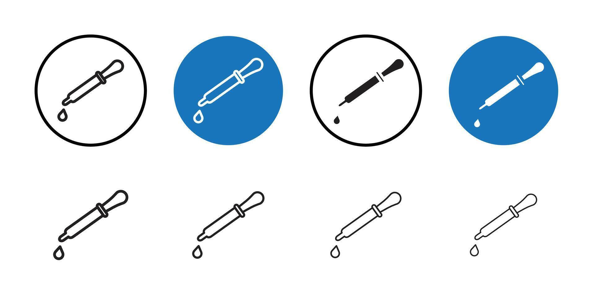 Dropper pipette Icon Thin line art collection vector