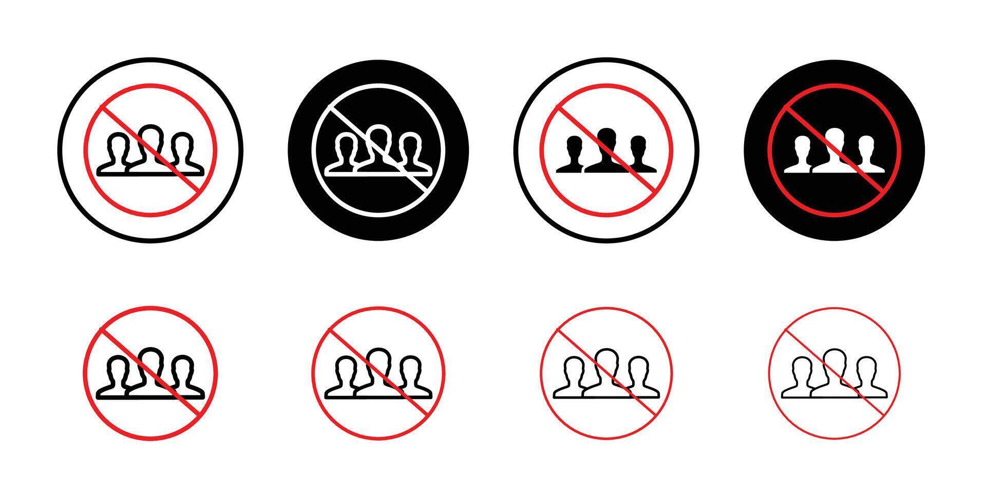 No gathering icon thin line illustration vector