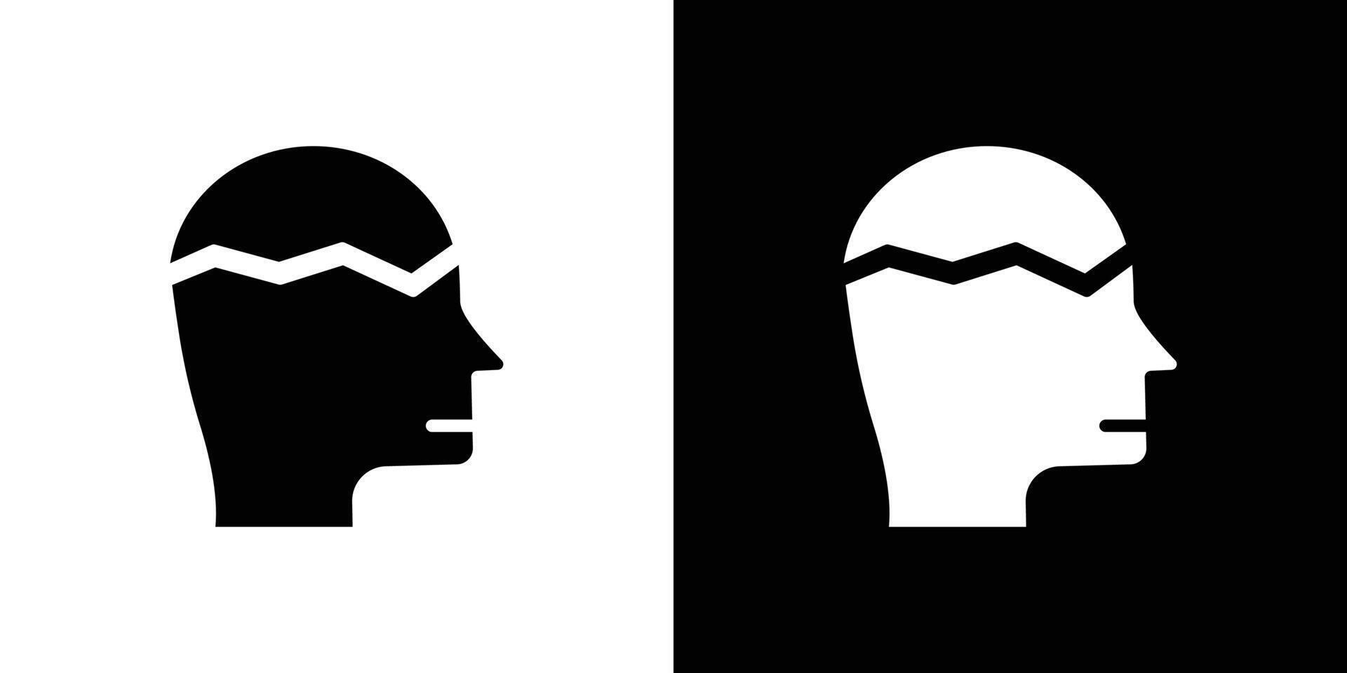 Nervous breakdown icon Flat art illustration in outline vector