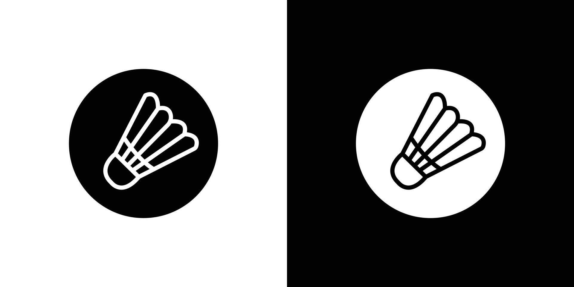 Shuttlecock Icon Flat art illustration in outline vector