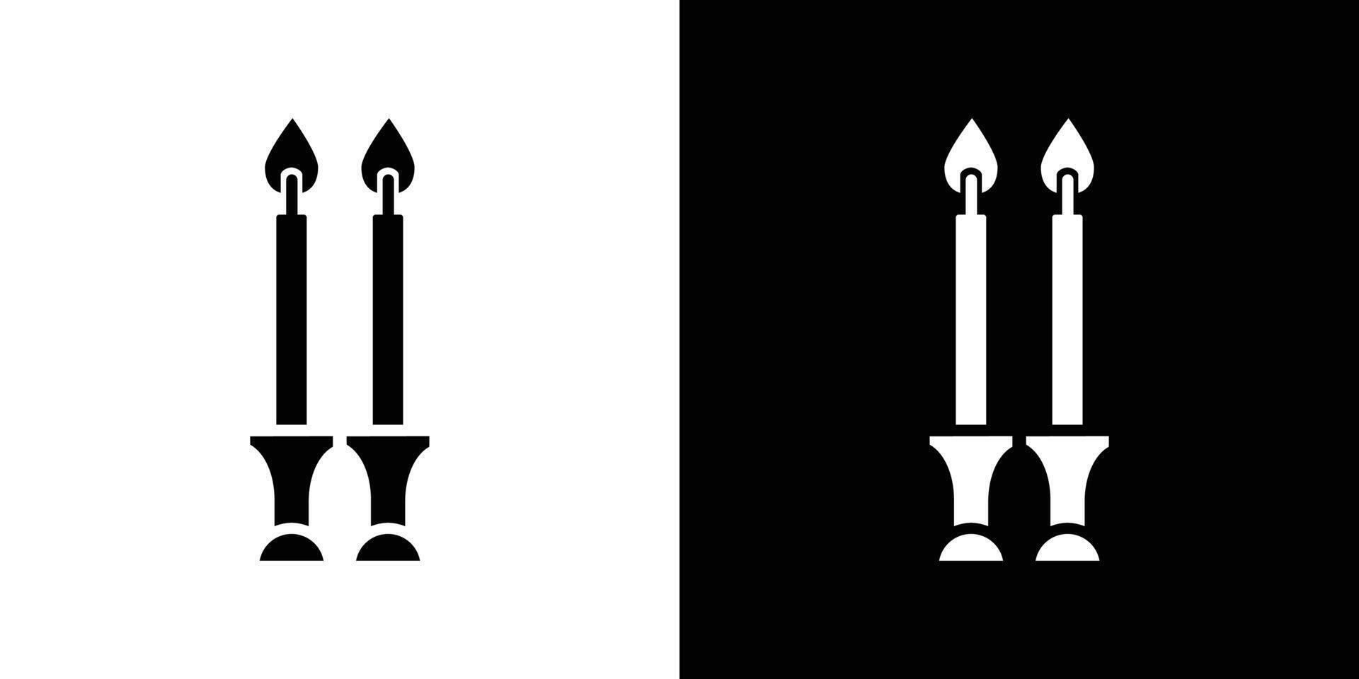 Shabbat candles icon Flat art illustration in outline vector