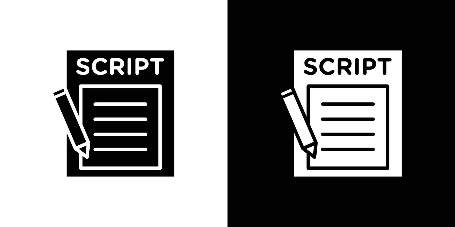 Script icon Flat art illustration in outline vector