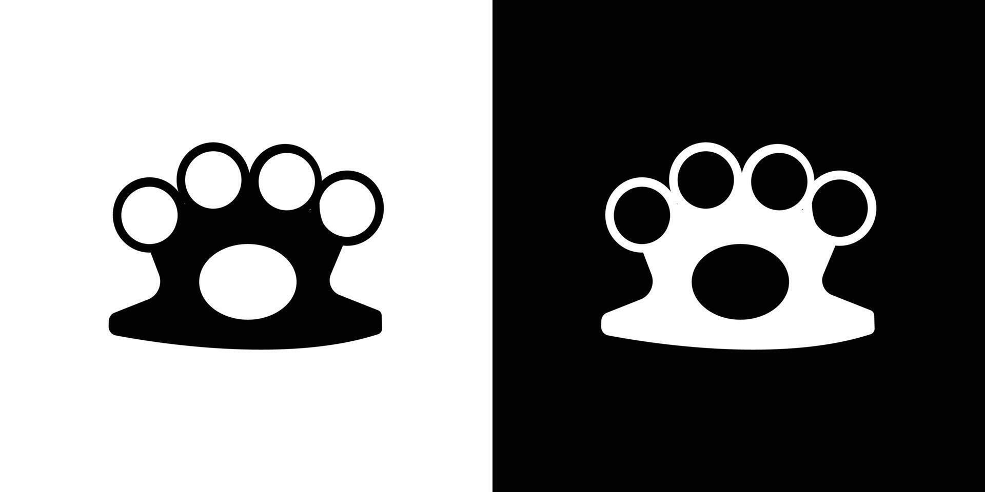 brass knuckles icon Flat art illustration in outline vector