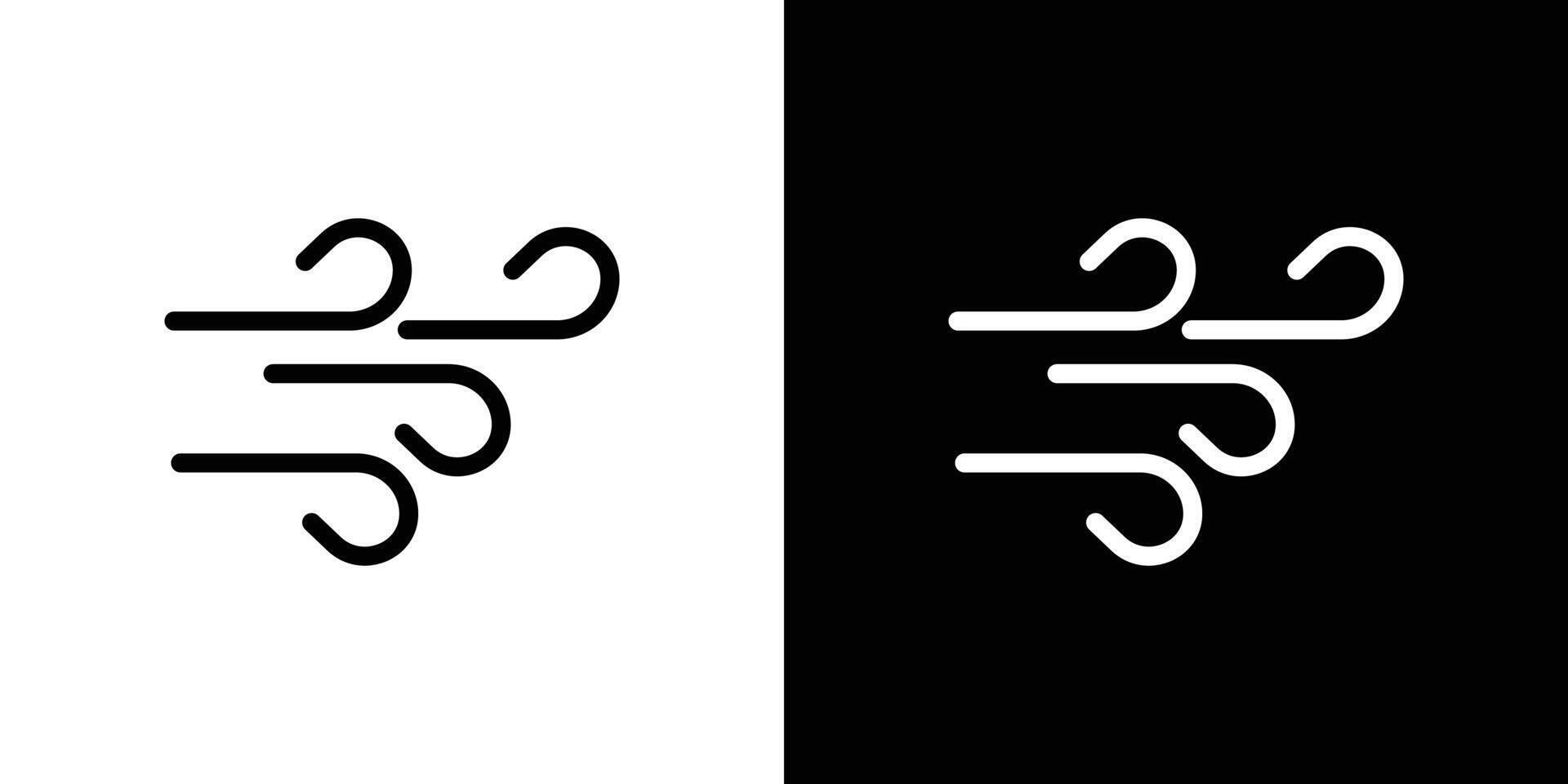Blowing wind icon Flat art illustration in outline vector